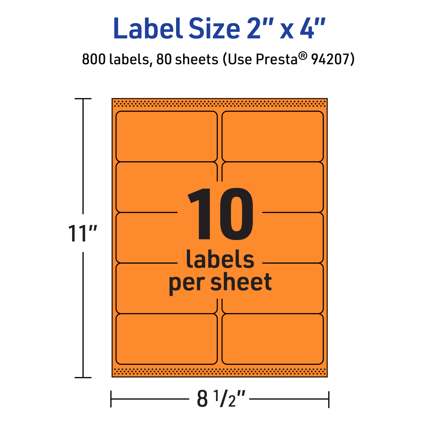 Avery Printable Labels With Sure Feed Technology, 94207-BOP80, Rectangle, 2in x 4in, Matte Bright Orange, Pack of 800 - Image 6
