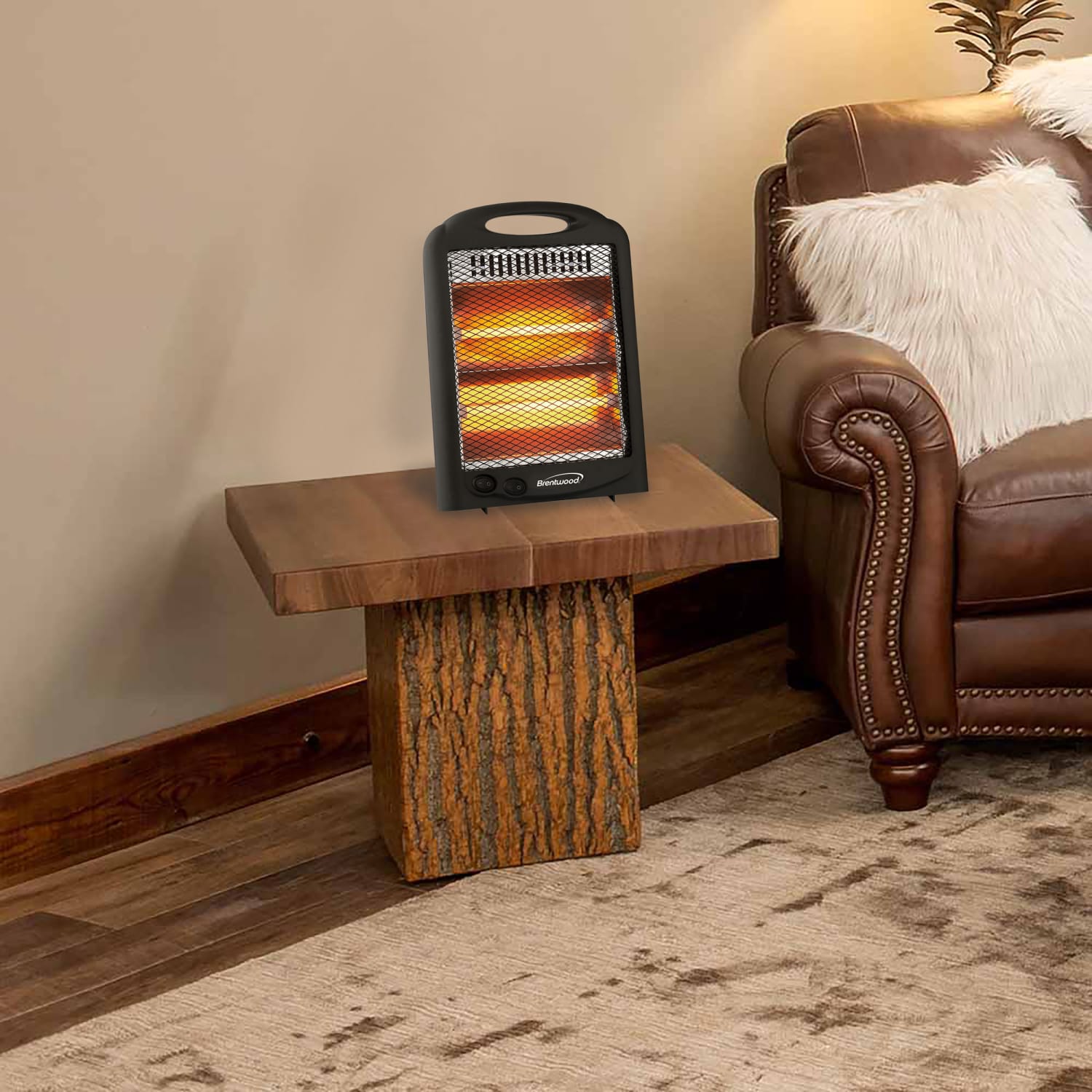 Brentwood 600-Watt Portable Space Heater, 13-1/4in x 3-1/4in, Black - Image 4