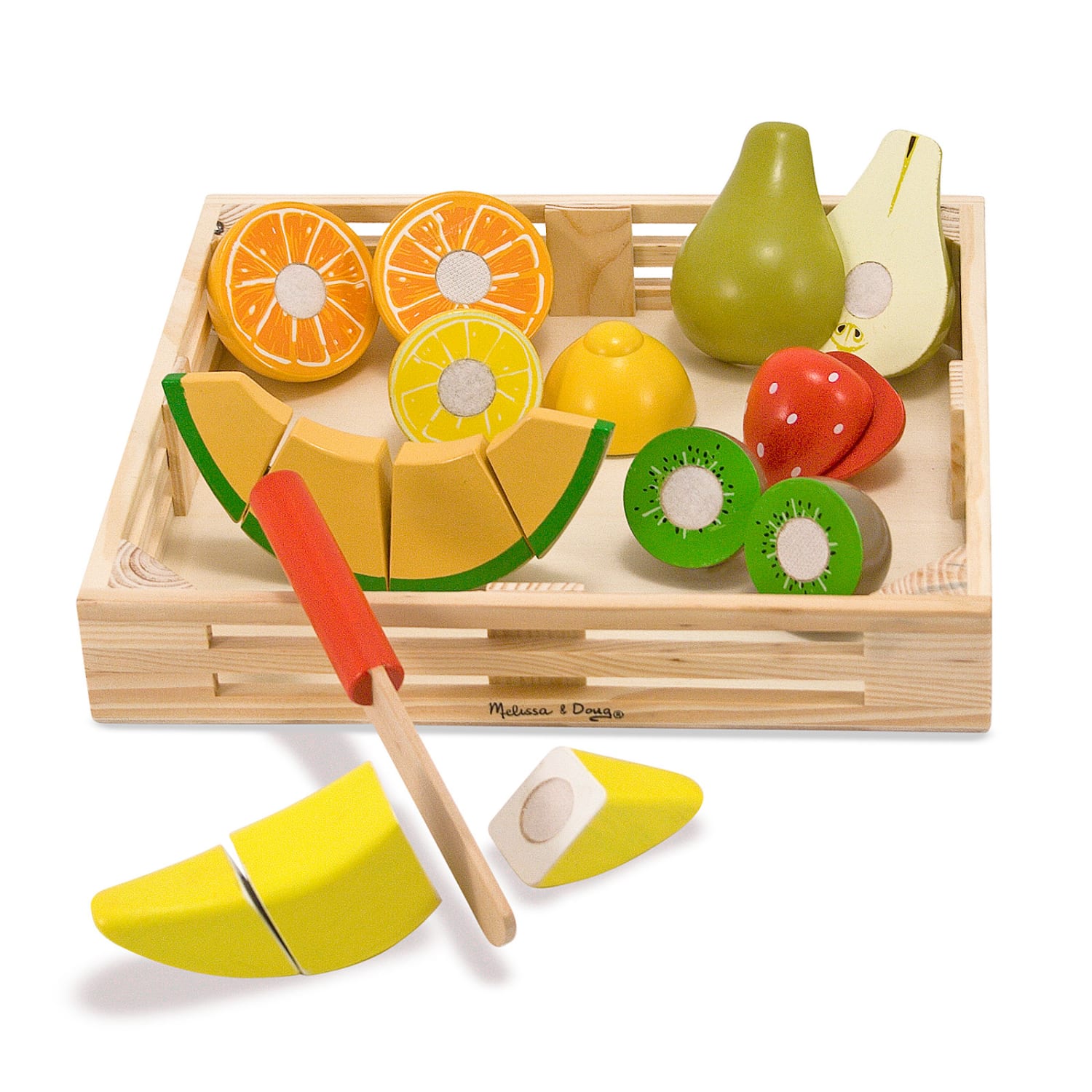 Melissa & Doug Cutting Fruit Set - Wooden Play Food - Image 3