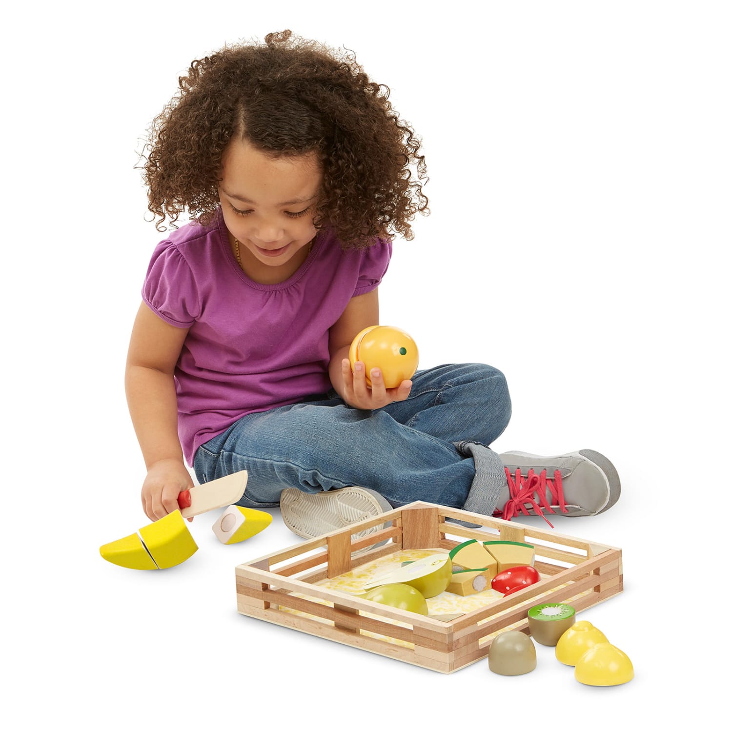 Melissa & Doug Cutting Fruit Set - Wooden Play Food - Image 5