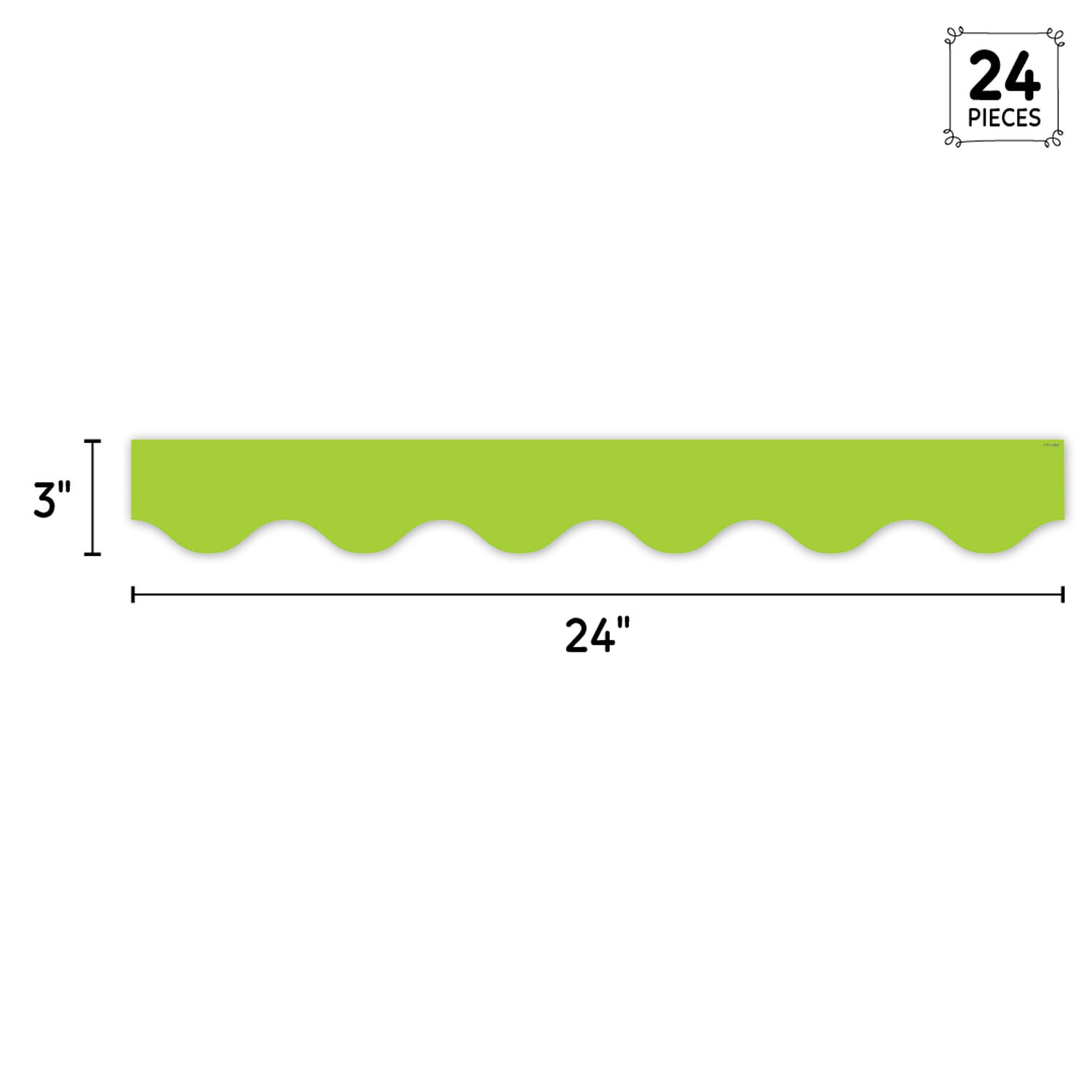 Creative Teaching Press EZ Border, 3in x 24in Strips, Core Decor Lime Wavy, 48 Feet Per Pack, Set Of 3 Packs - Image 4