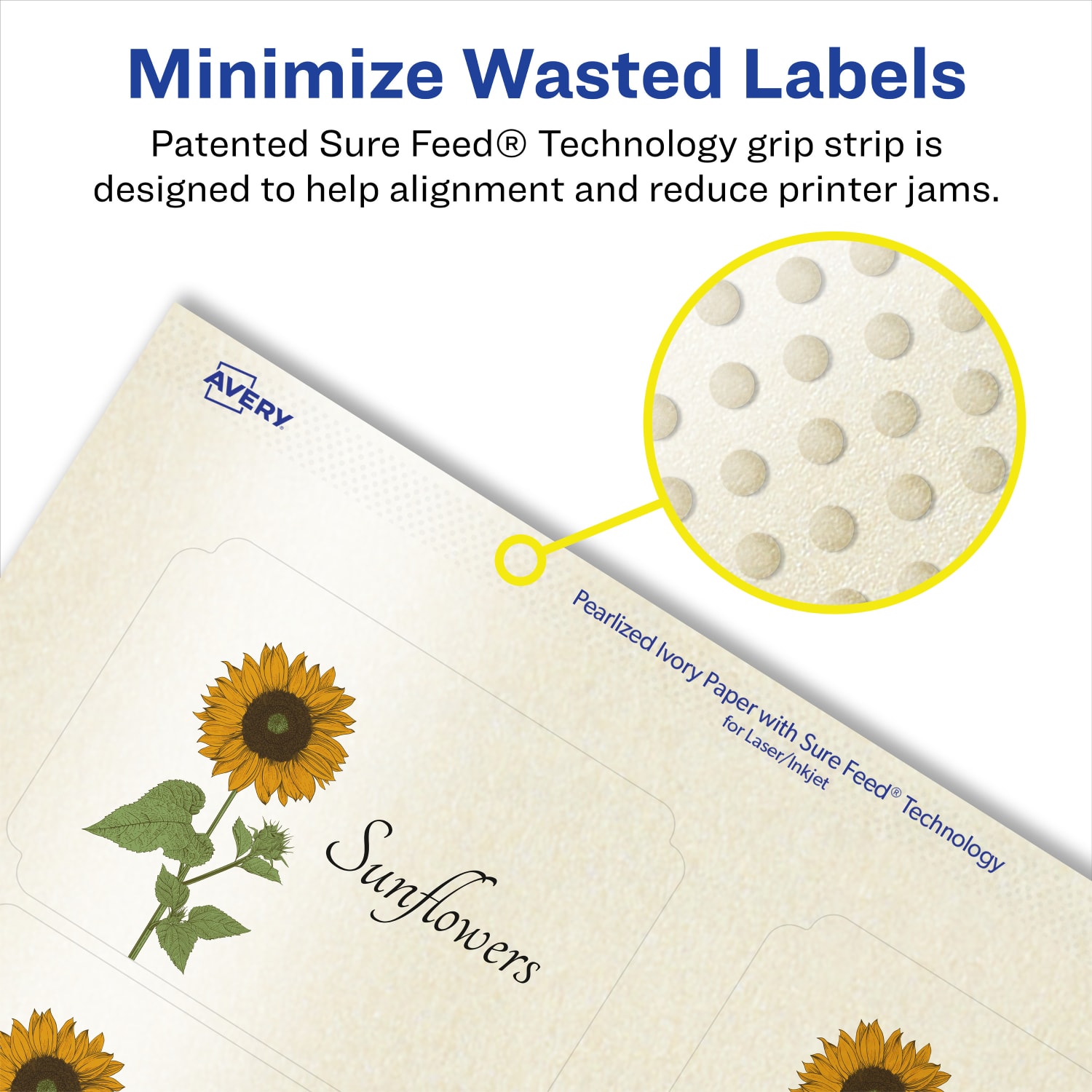 Avery Pearlized Permanent Labels With Sure Feed, 94267-PIP10, Rectangle Scalloped, 2in x 3in, Ivory, Pack Of 80 Labels - Image 5