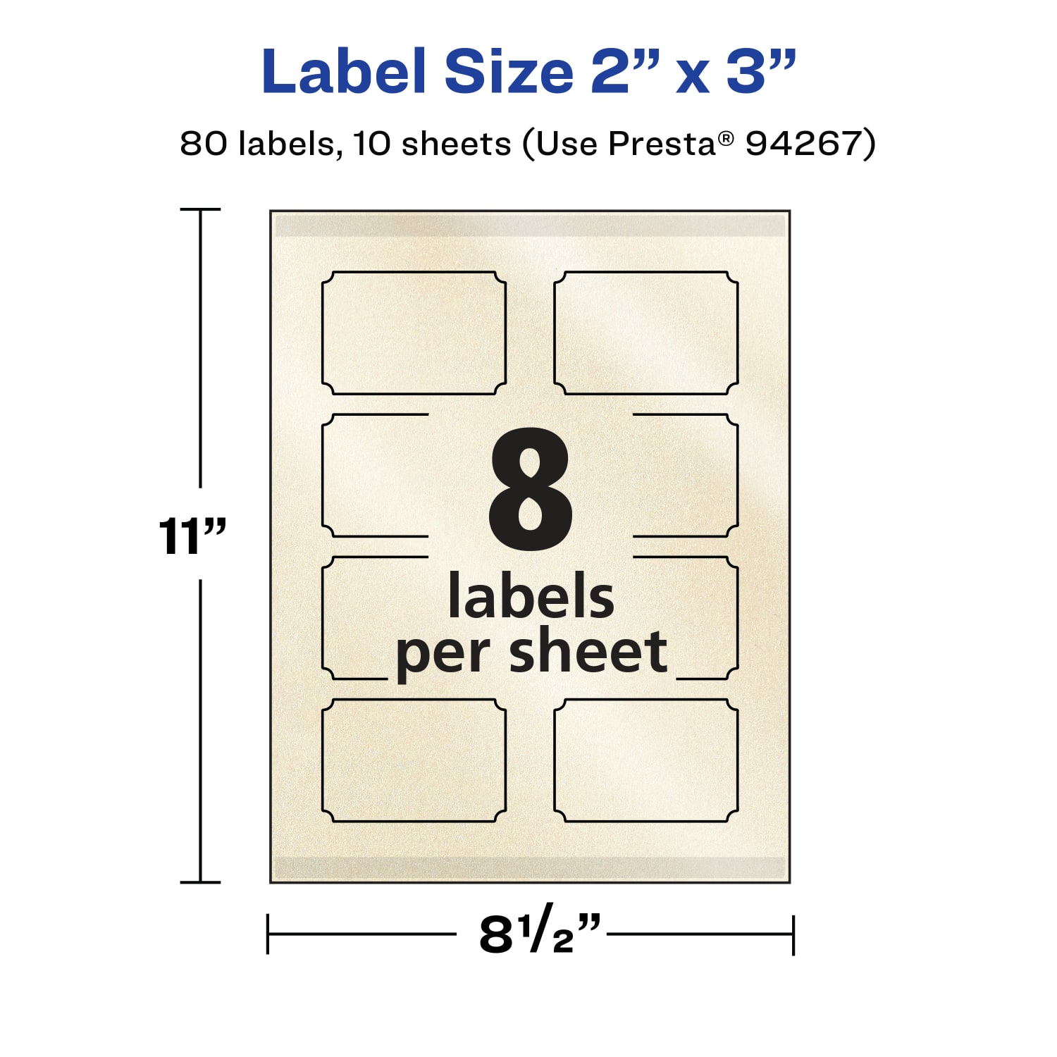 Avery Pearlized Permanent Labels With Sure Feed, 94267-PIP10, Rectangle Scalloped, 2in x 3in, Ivory, Pack Of 80 Labels - Image 6