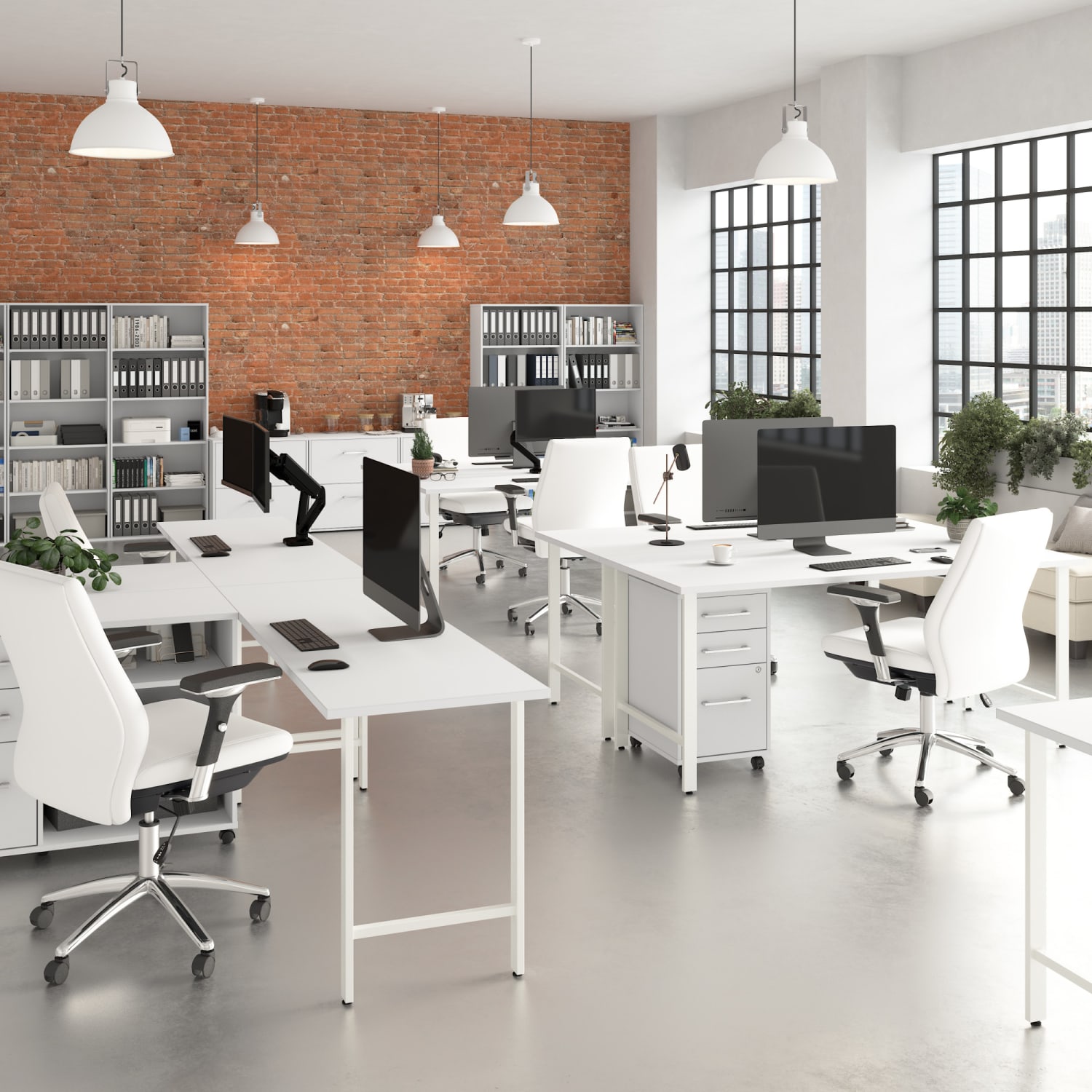 Bush Business Furniture Hustle 60inW Computer Desk With Metal Legs, White, Standard Delivery - Image 5