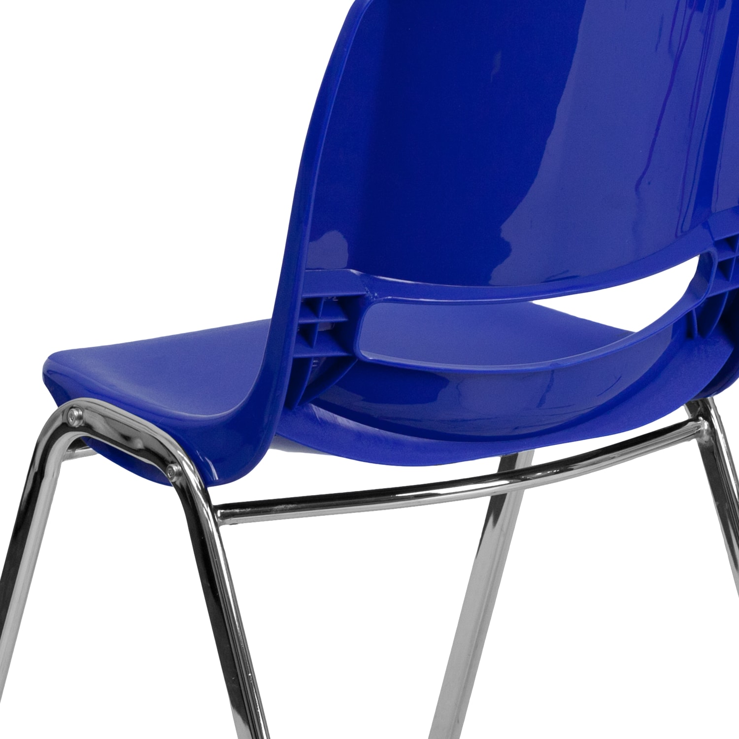 Flash Furniture HERCULES 880 lb Capacity Ergonomic Shell Stack Chair 18ftH Seat NavyChrome PopularChairscom