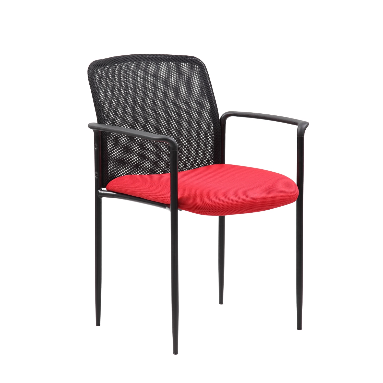 Boss Stackable Mesh Back Guest Chair RedBlack PopularChairscom