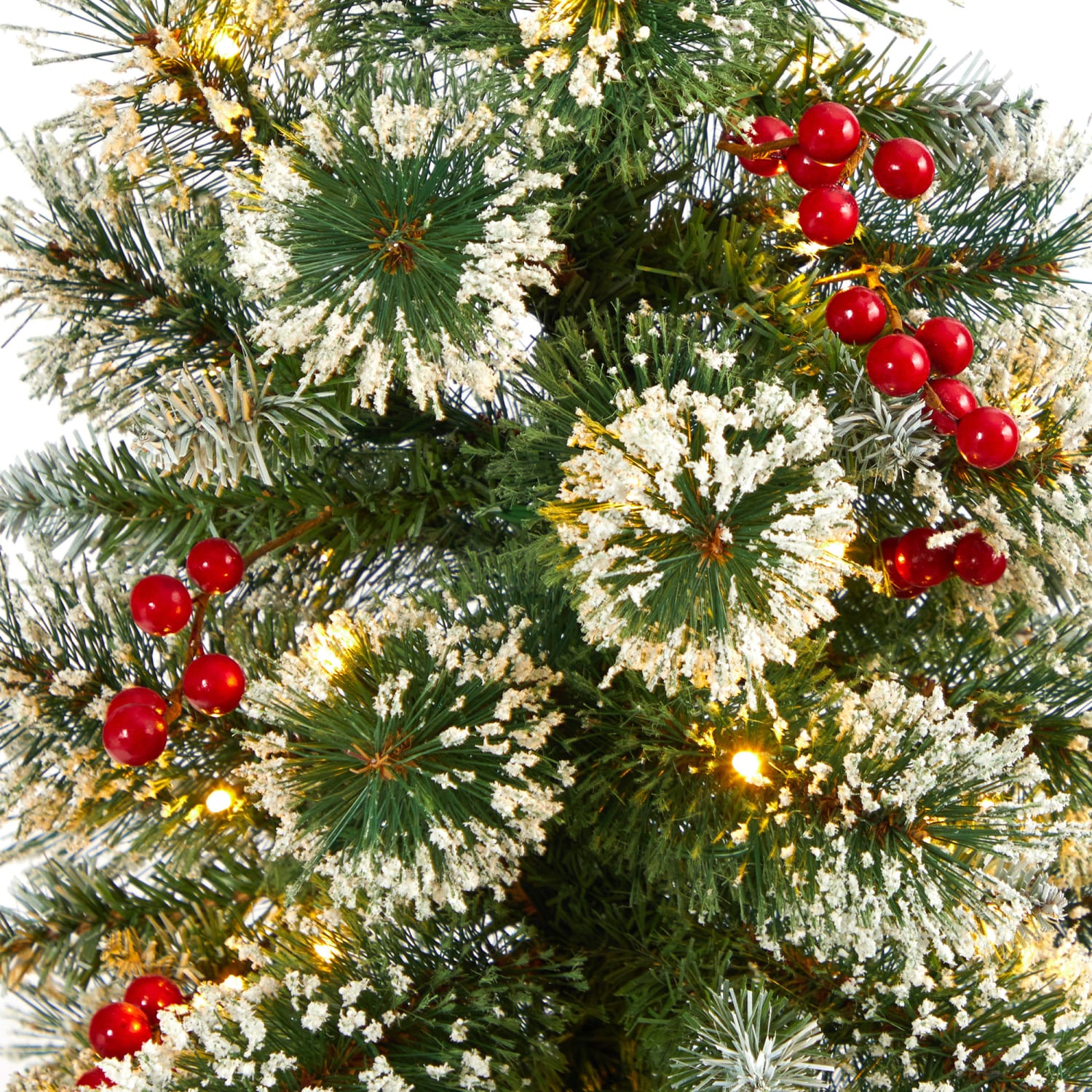Nearly Natural Frosted Swiss Pine Artificial Christmas Tree, 50inH - Image 5