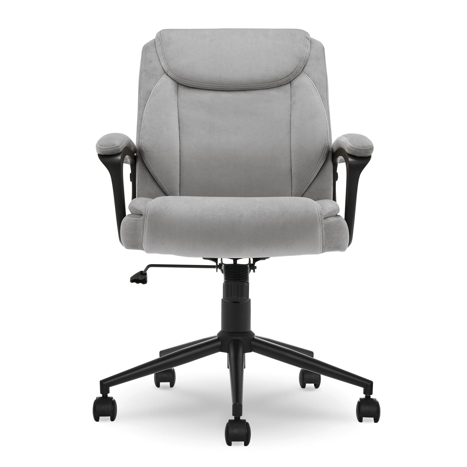 Click365 Transform 10 Ergonomic Faux Leather Mid Back Manager Office Chair GrayBlack PopularChairscom