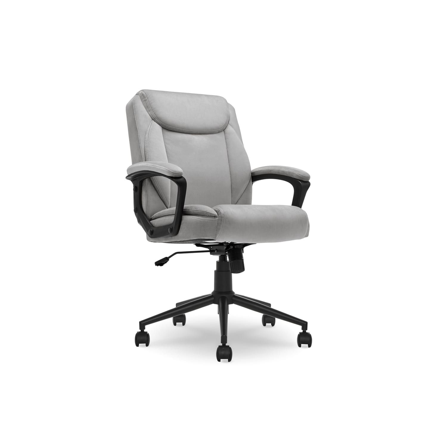 Click365 Transform 10 Ergonomic Faux Leather Mid Back Manager Office Chair GrayBlack PopularChairscom