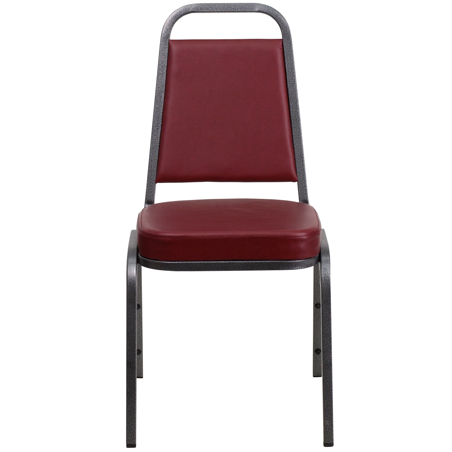 Flash Furniture HERCULES Series Trapezoidal Back Vinyl Stacking Banquet Chair with 25in Thick Seat Burgundy VinylSilver Vein Frame PopularChairscom Flash Furniture HERCULES Series Trapezoidal Back Vinyl Stacking Banquet Chair with 25in Thick Seat Burgundy VinylSilver Vein Frame PopularChairscom