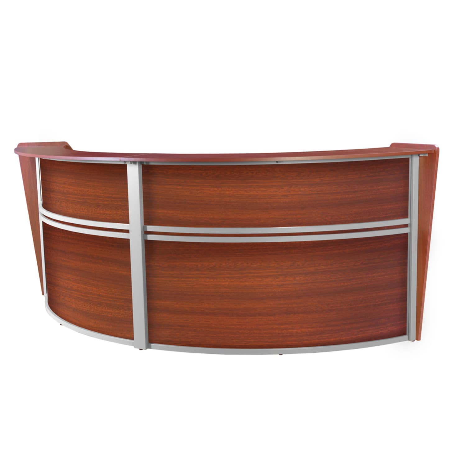 Regency Marque 125inW Double-Unit Reception Curved Desk Workstation, Cherry - Image 6