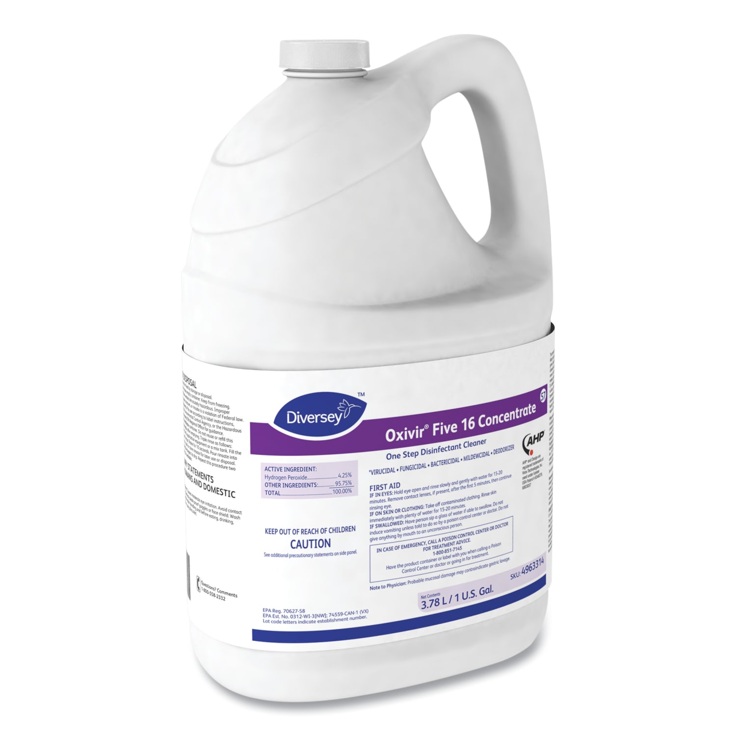 Oxivir Five 16 Disinfectant Cleaner Concentrate, 1 Gallon, Carton Of 4 Bottles - Image 5