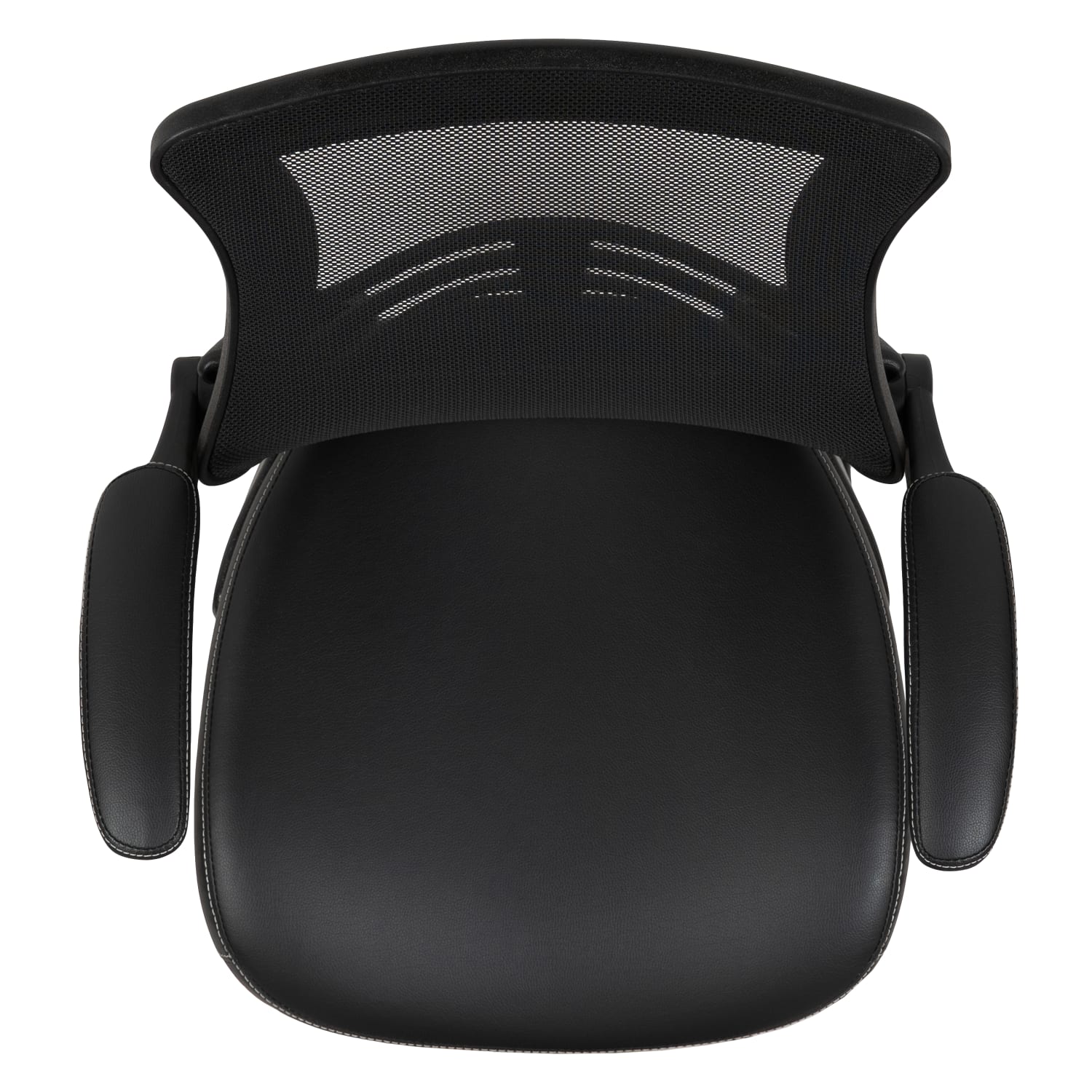 Flash Furniture Leathersoft Sled Base Side Reception Chair with Flip Up Arms, Black - Image 12