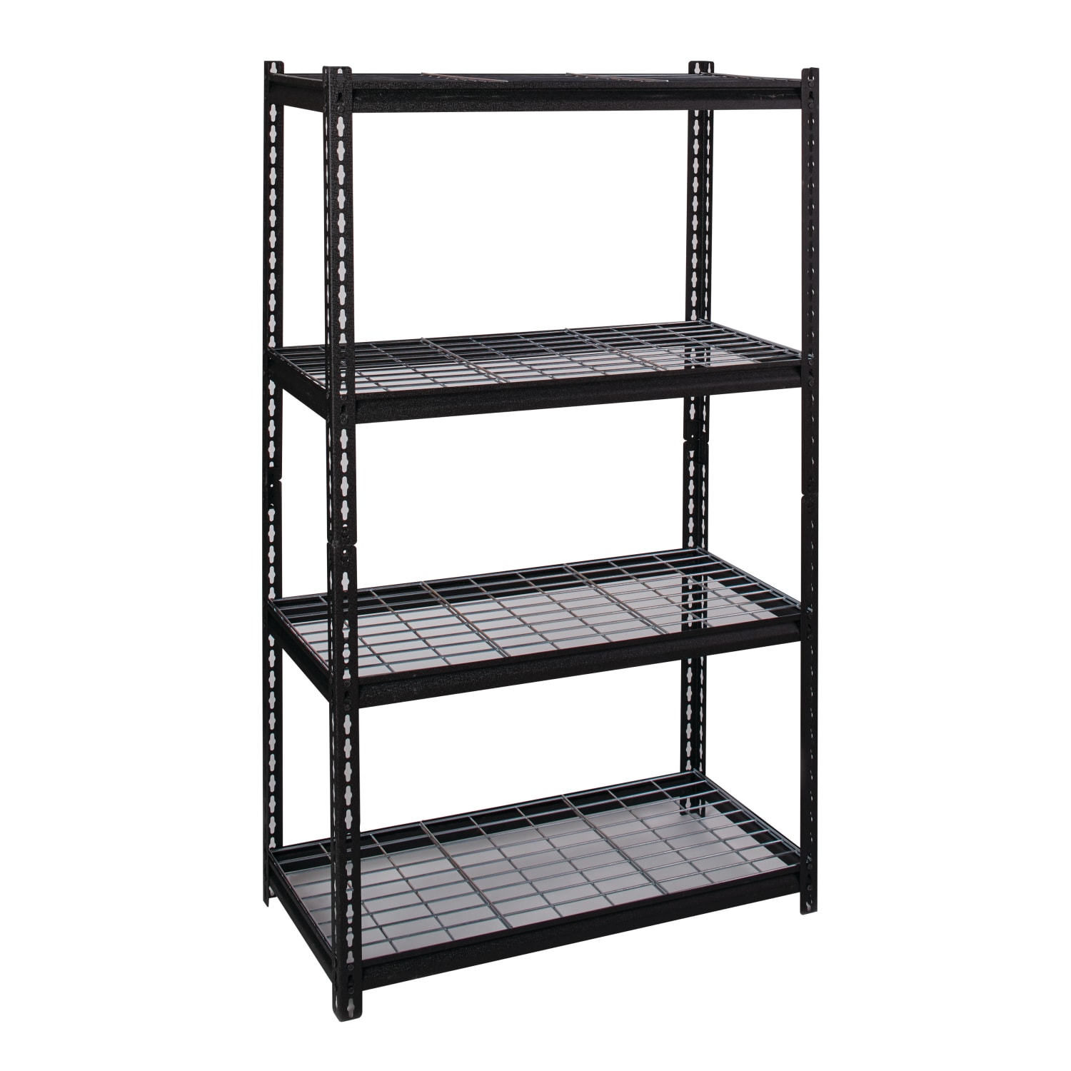 Hirsh Iron Horse 2300 Steel Wire Deck Shelving Unit, 4 Shelves, 60inH x 36inW x 18inD, Black - Image 3