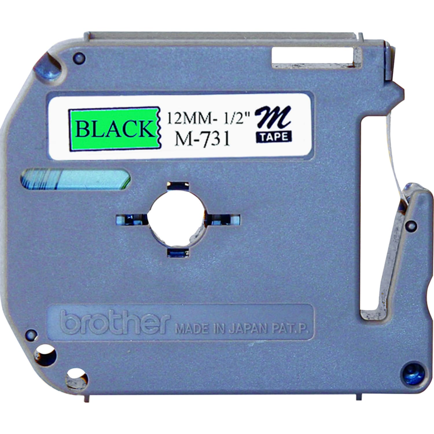 P-touch P-touch Nonlaminated M Series Tape Cartridge - 1/2in Width x 26 1/5 ft Length - Rectangle - Direct Thermal - Black, Green - 3 / Bundle - Image 4