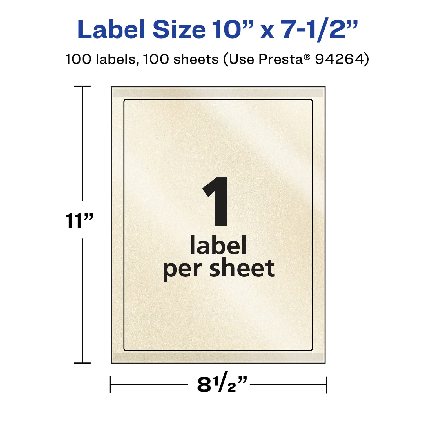 Avery Pearlized Permanent Labels With Sure Feed, 94264-PIP100, Rectangle, 10in x 7-1/2in, Ivory, Pack Of 100 Labels - Image 6