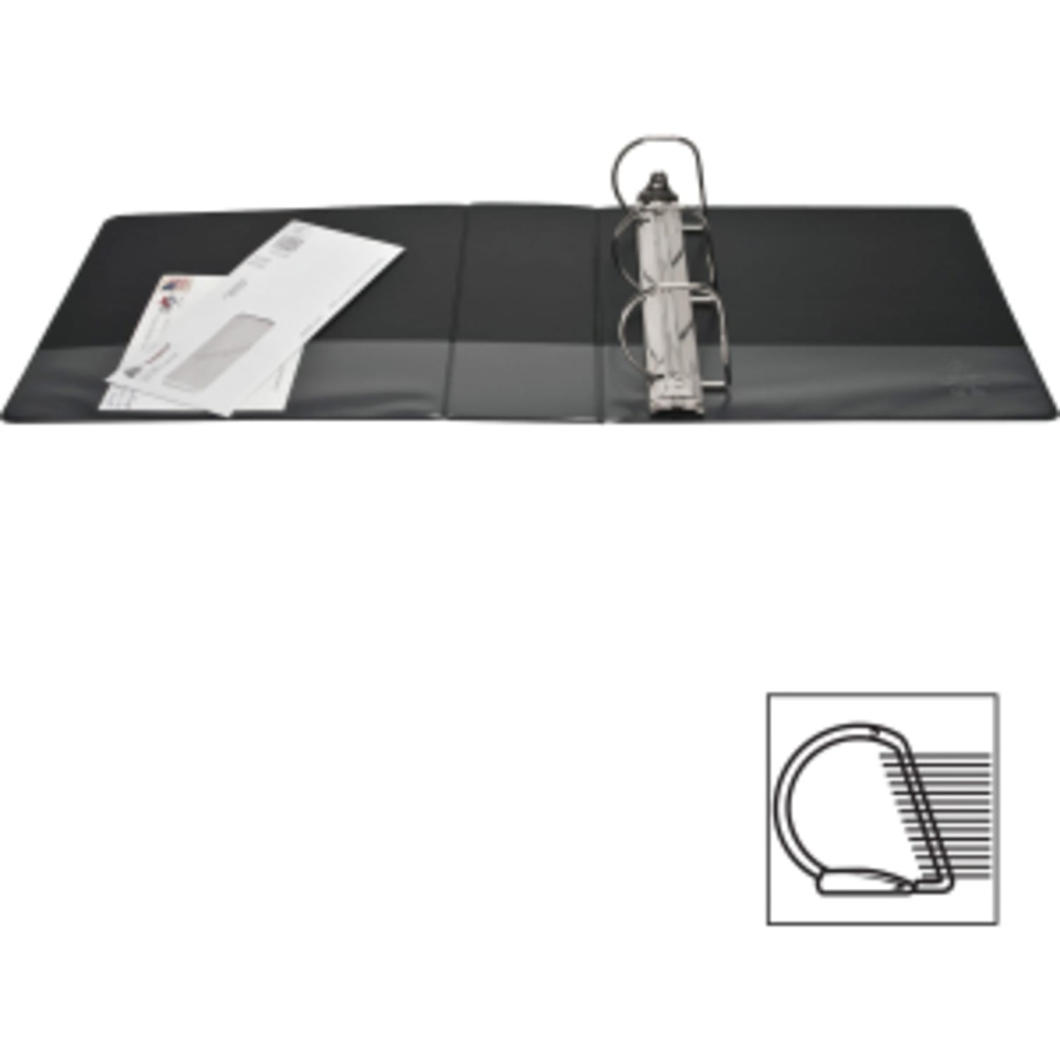 Business Source Basic D-Ring View Binders - 4in Binder Capacity - Letter - 8 1/2in x 11in Sheet Size - D-Ring Fastener(s) - Polypropylene - Black - 1 / Each - Image 4