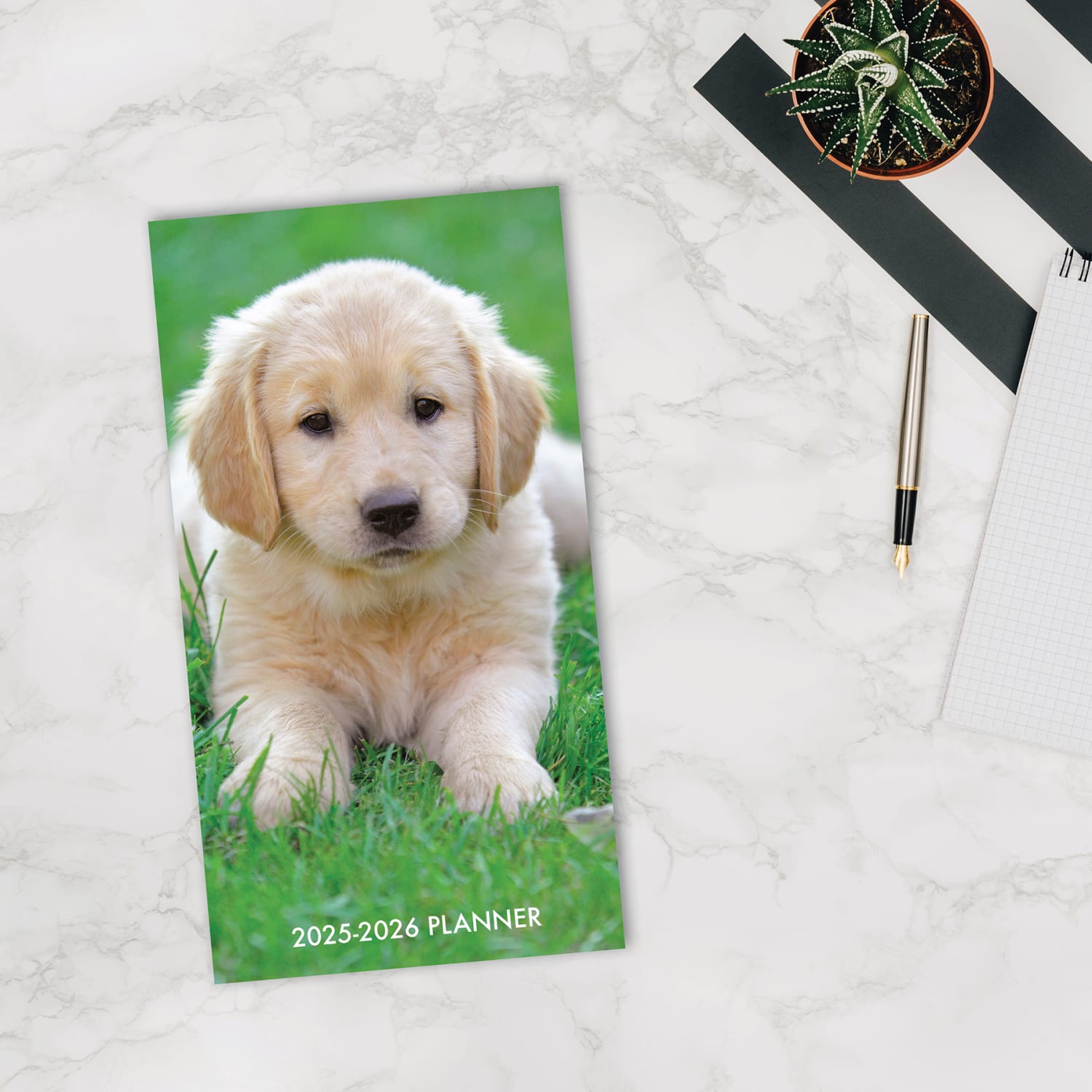 2025 Willow Creek Press 2-Year Monthly Checkbook/Calendar, 3-1/2in x 6-1/2in, Puppy Love, January 2025 To December 2026, 47088 - Image 4