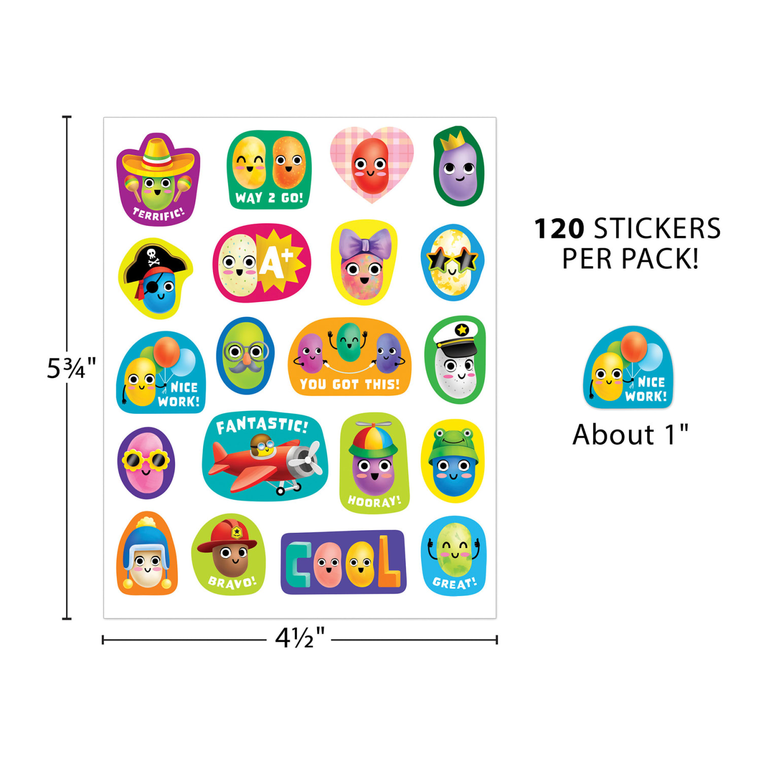 Teacher Created Resources Smelly Stickers, Jelly Bean, 120 Per Pack, Set Of 6 Packs - Image 4