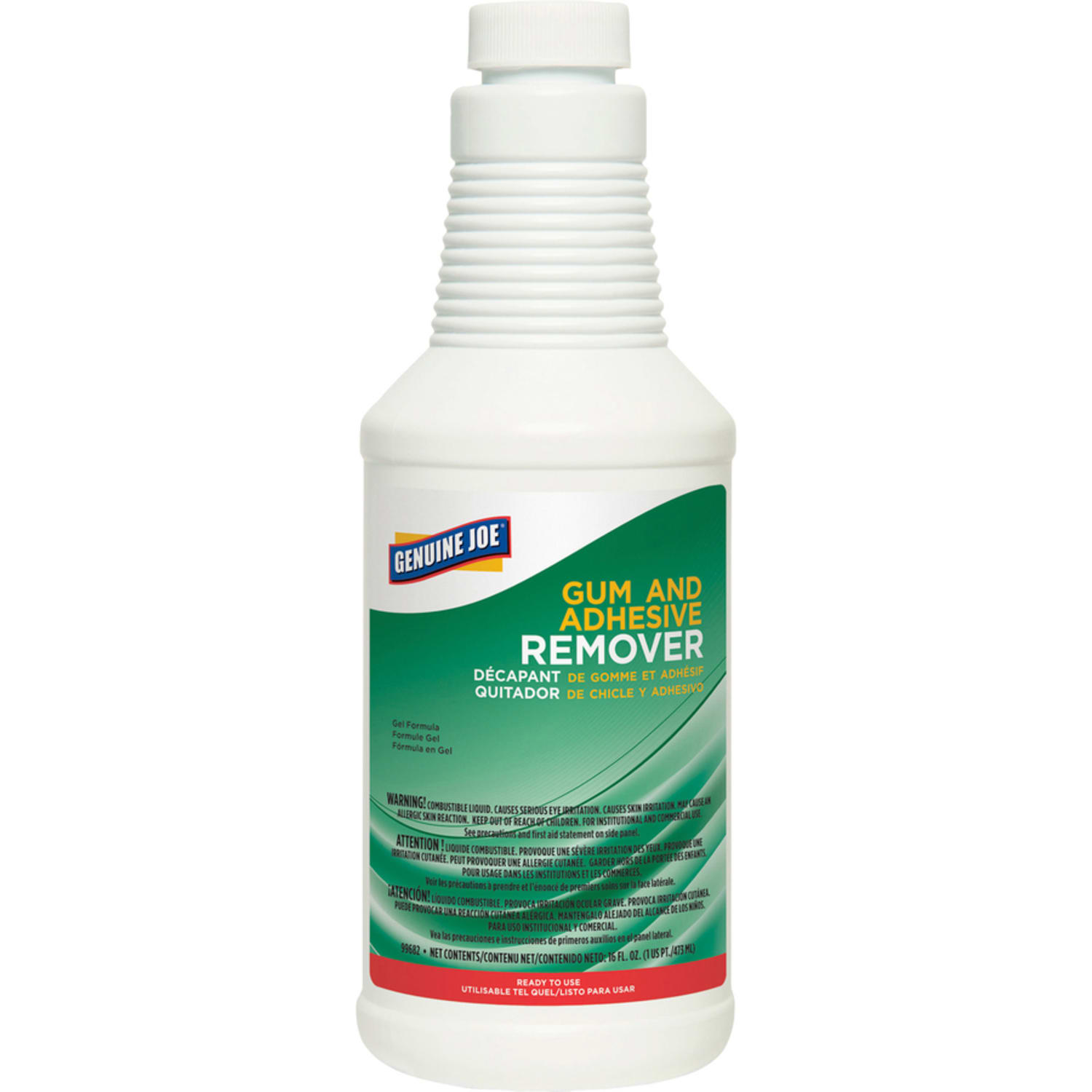 Genuine Joe Gum and Adhesive Remover - Ready-To-Use Gel - 16 fl oz (0.5 quart) - 12 / Carton - White - Image 3