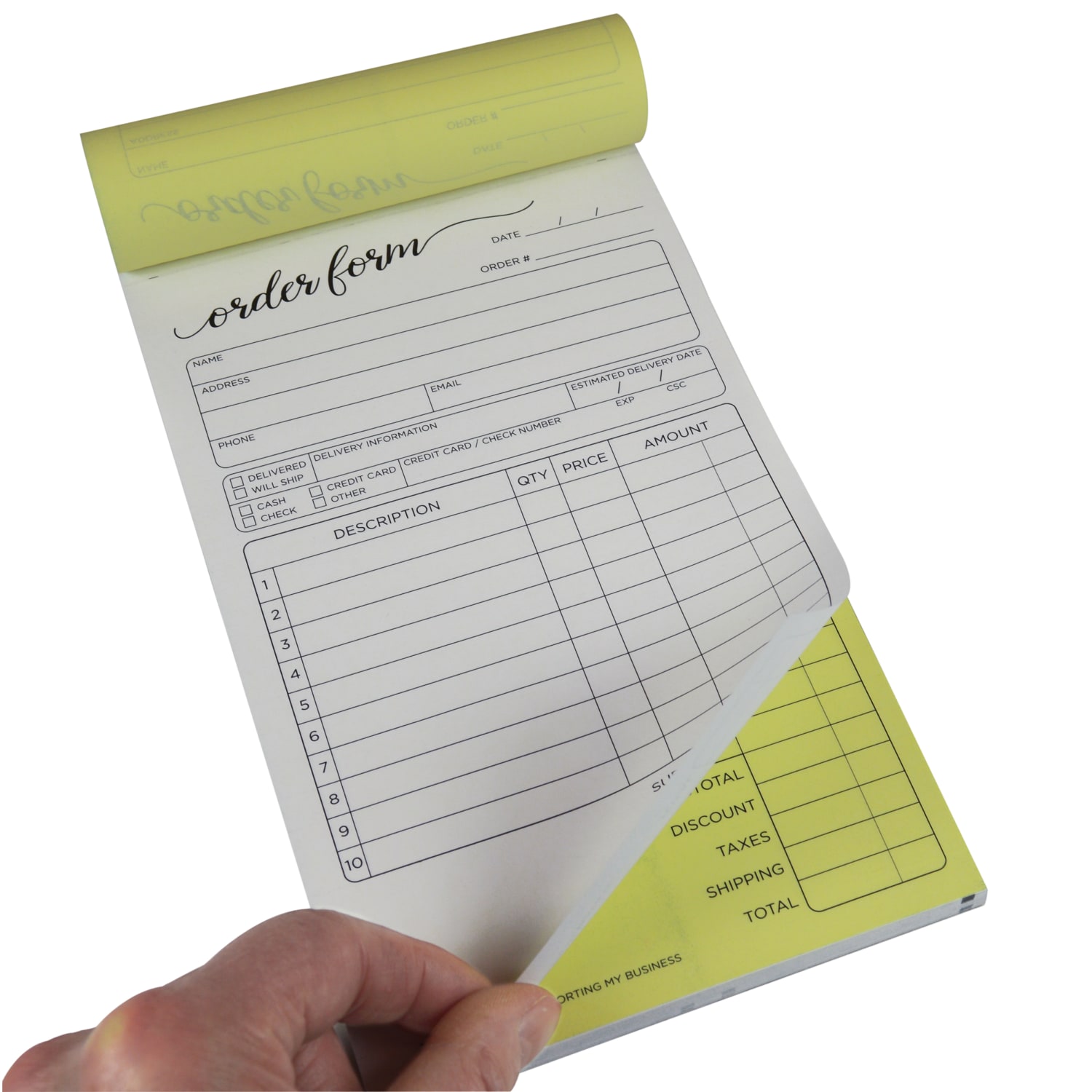 COSCO Order Form Book, 2-Part Carbonless, 8-1/2in x 5-1/2in, Script, Book Of 50 Sets - Image 4
