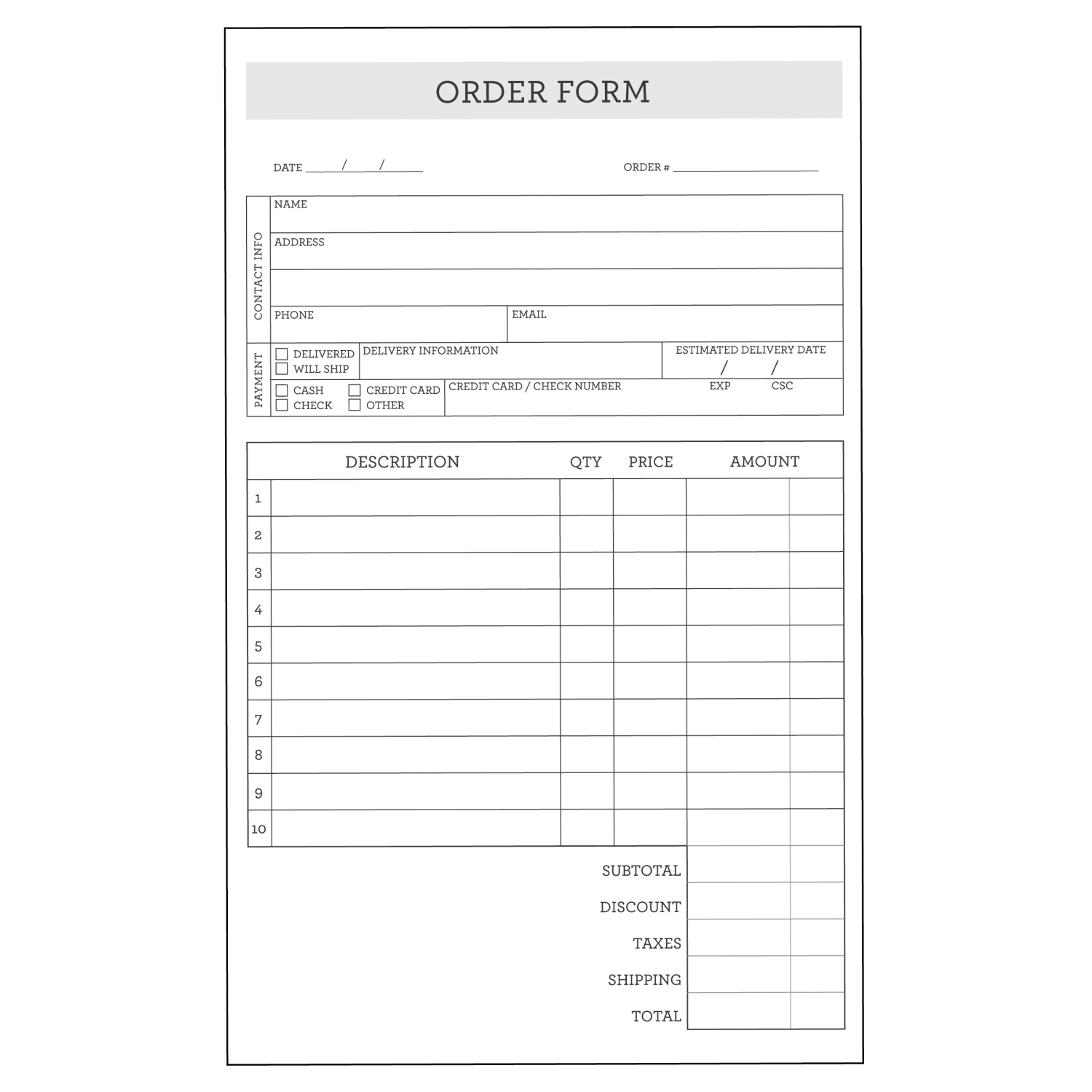 COSCO Order Form Book, 2-Part Carbonless, 8-1/2in x 5-1/2in, Simple, Book Of 50 Sets - Image 3
