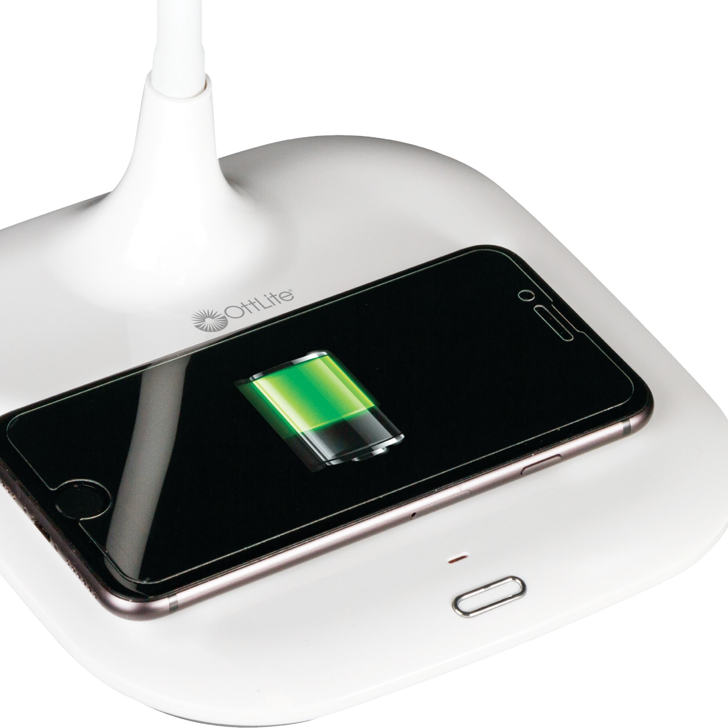 OttLite Prevention LED Desk Lamp With Wireless Charging, 19-1/2inH, White - Image 6