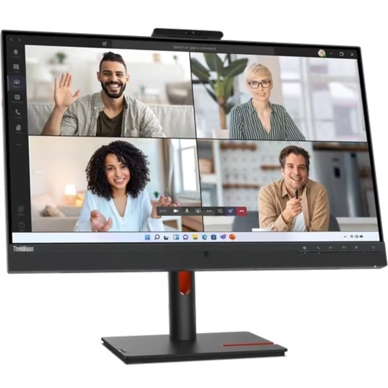 Lenovo ThinkVision T27hv-30 27in Class Webcam WQHD LCD Monitor - 16:9 - Raven Black - 27in Viewable - In-plane Switching (IPS) Technology - 2560 x 1440 - 16.7 Million Colors - 300 Nit - 4 ms - Speakers - HDMI - DisplayPort - USB Hub - Image 6