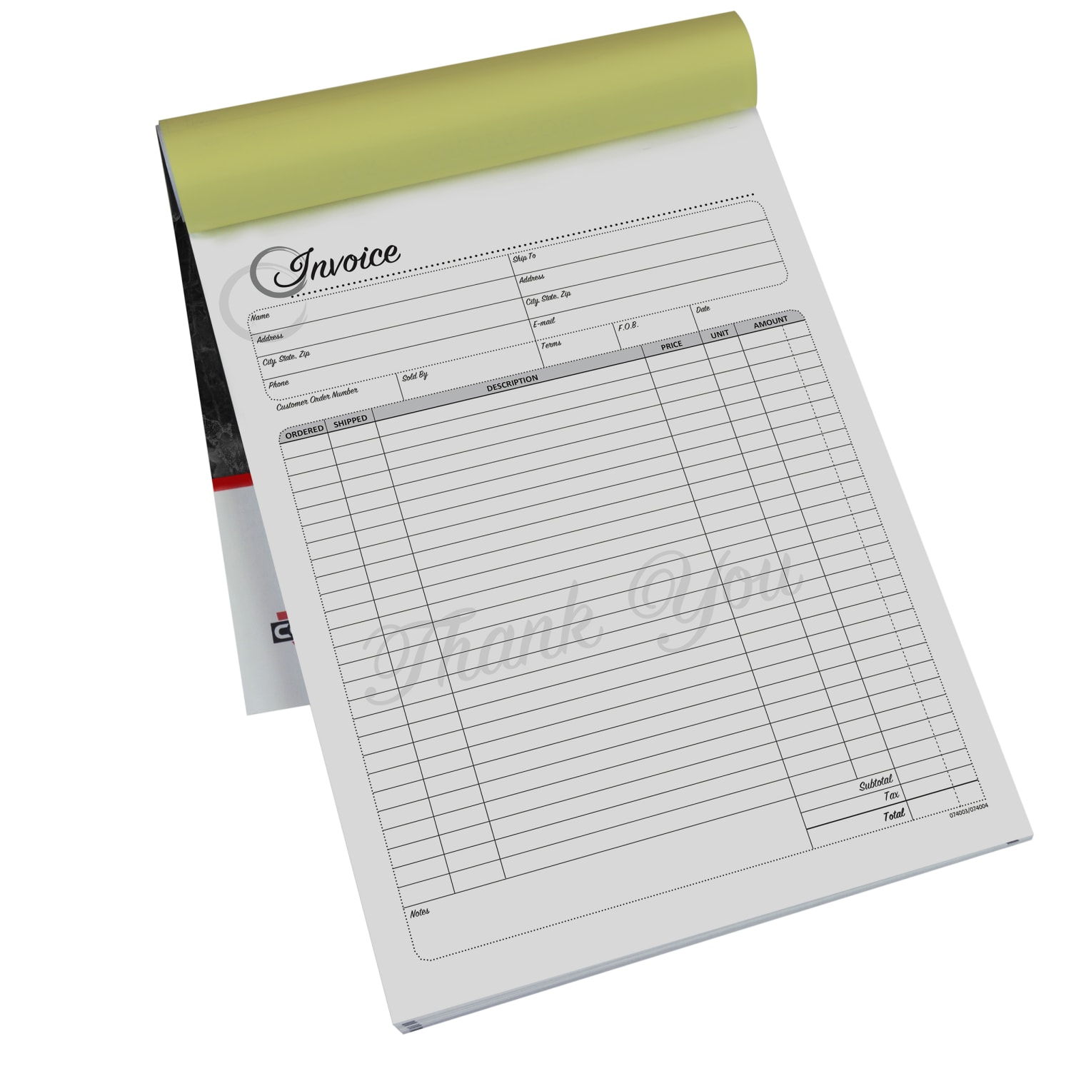 COSCO Invoice Form Book With Slip, 2-Part Carbonless, 8-1/2in x 11in, Artistic, Book Of 50 Sets - Image 4