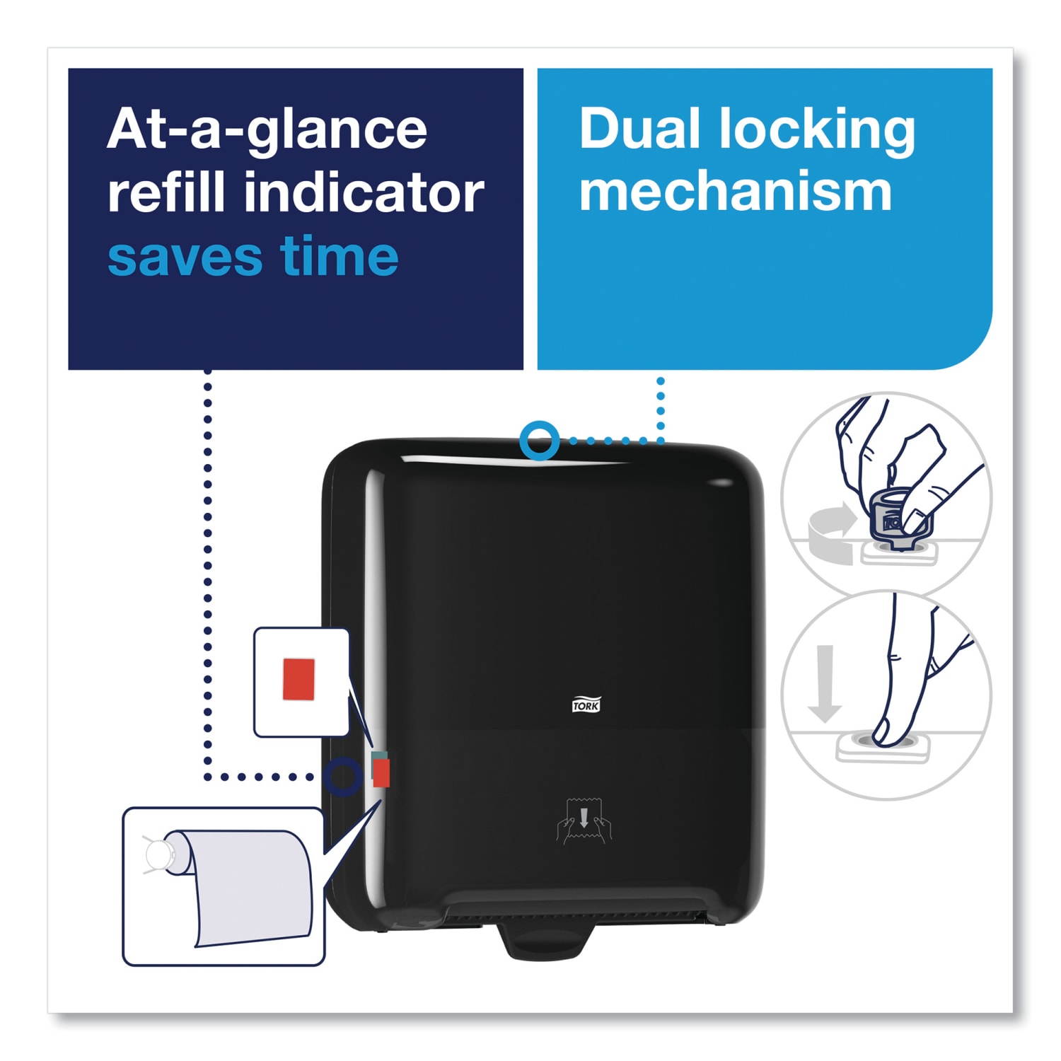 Tork Elevation Matic Hand Towel Roll Dispenser, Black - Image 4