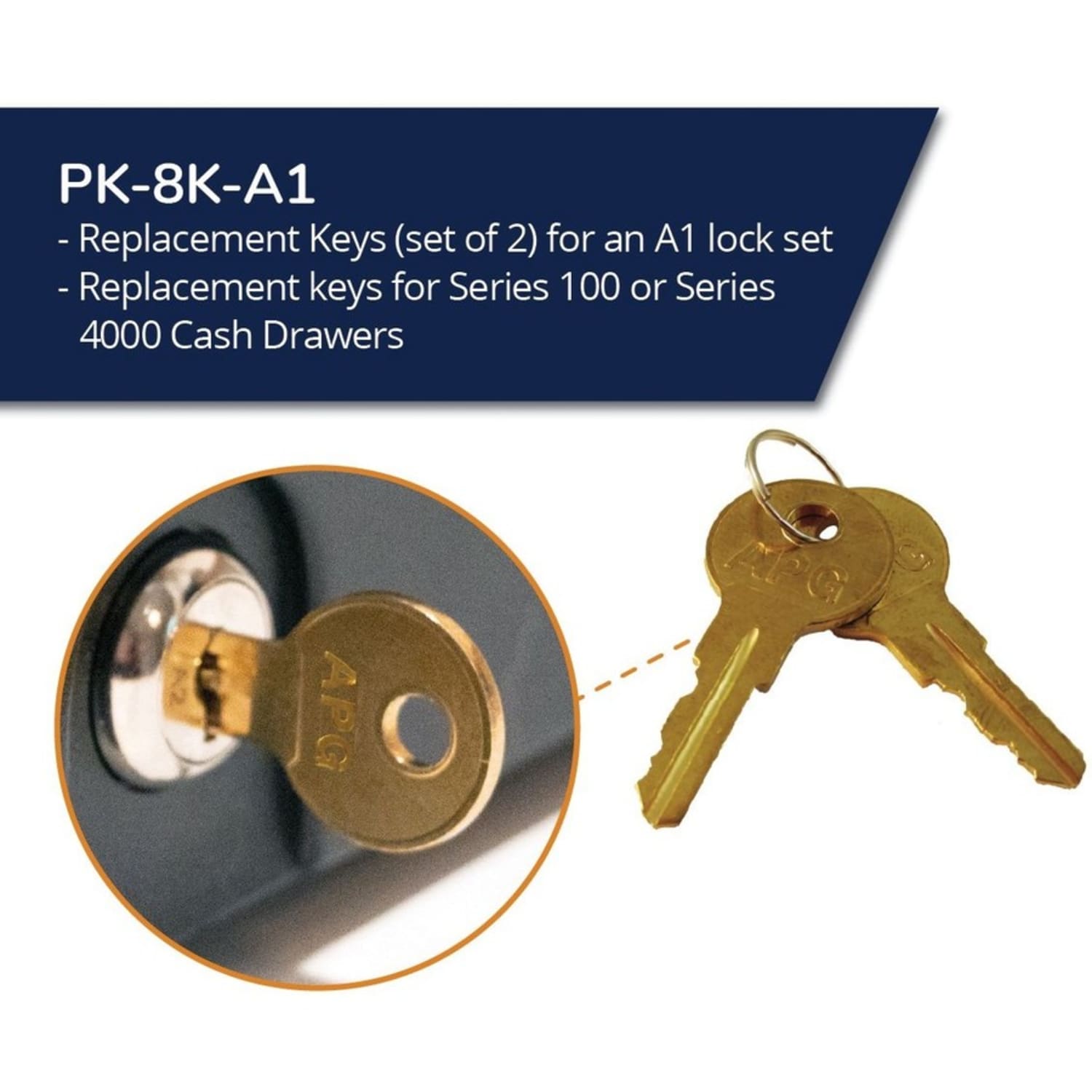 apg Replacement Key| for A10 Code Locks | Set of 2 | - 2 x Key Set - Image 3