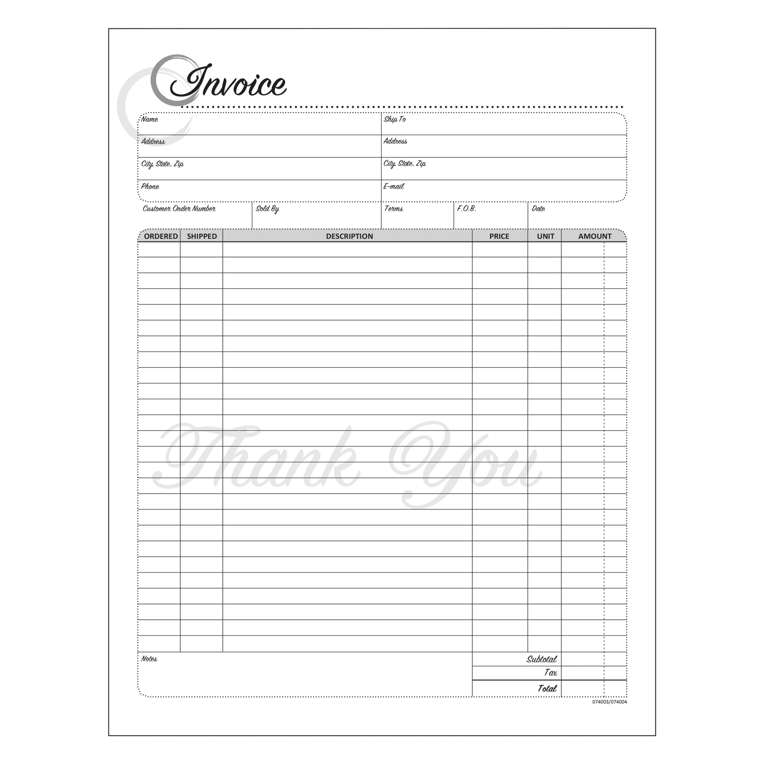 COSCO Invoice Form Book With Slip, 3-Part Carbonless, 8-1/2in x 11in, Artistic, Book Of 50 Sets - Image 3
