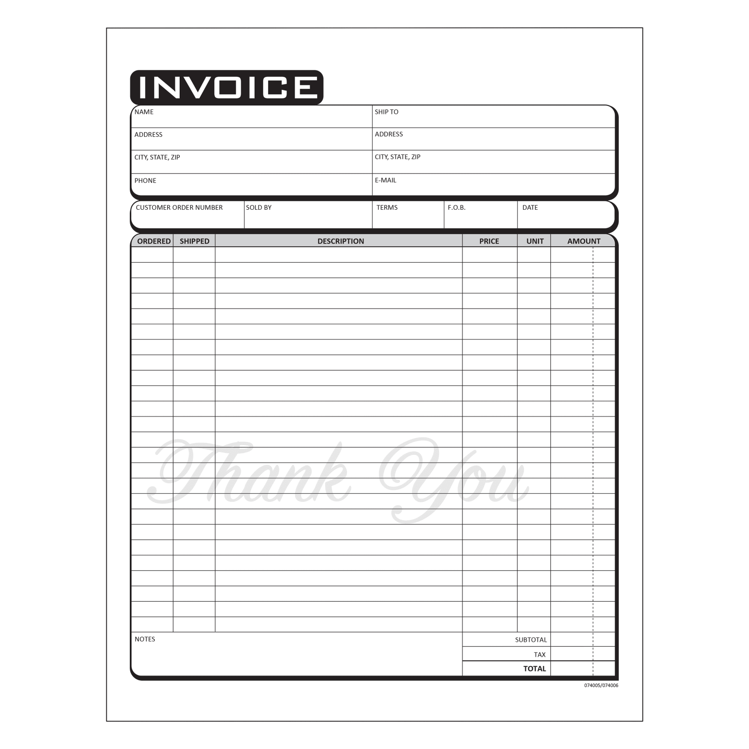 COSCO Invoice Form Book With Slip, 2-Part Carbonless, 8-1/2in x 11in, Business, Book Of 50 Sets - Image 3