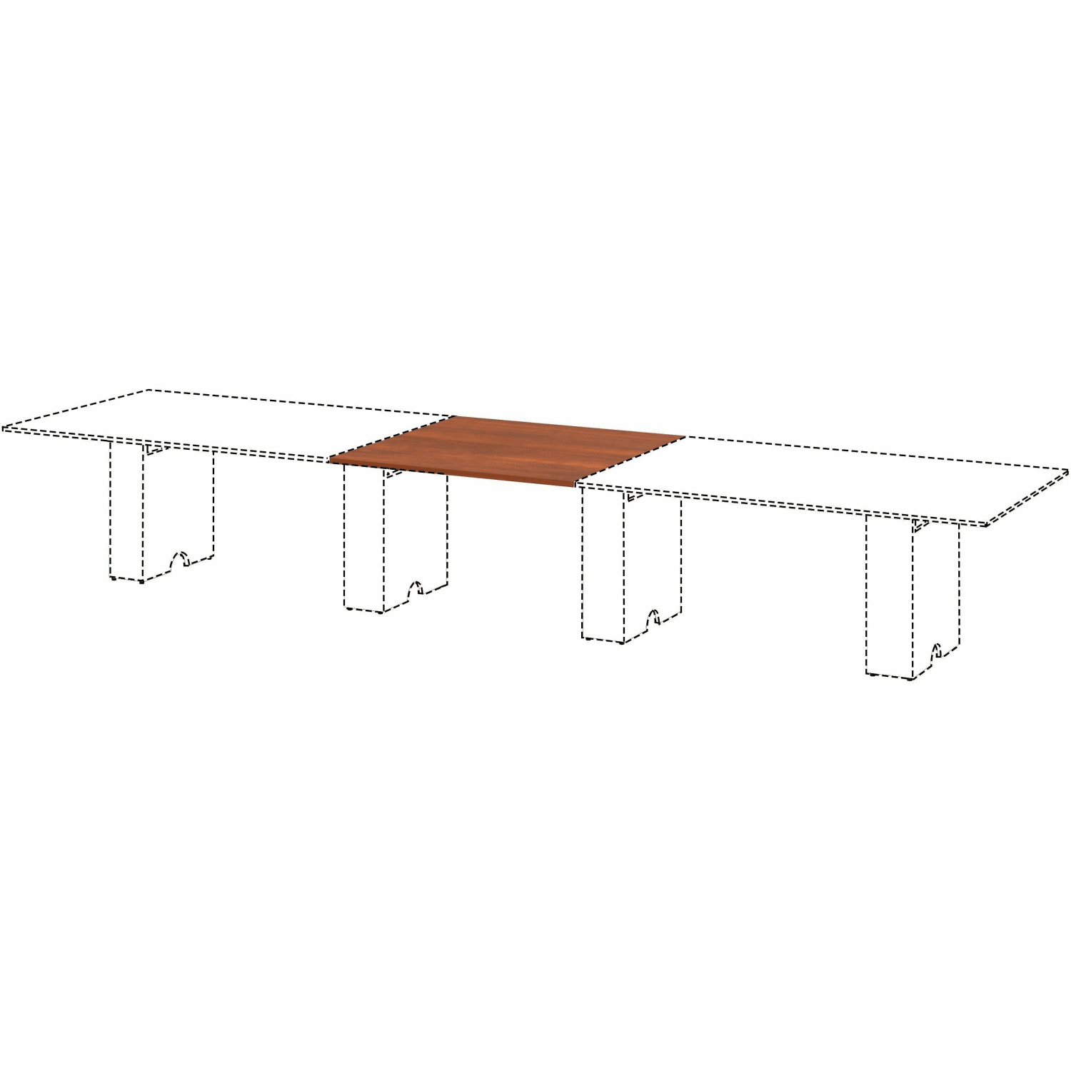 Lorell Essentials Modular Conference Table, 47inW x 47inL, Cherry, 16341 - Image 4