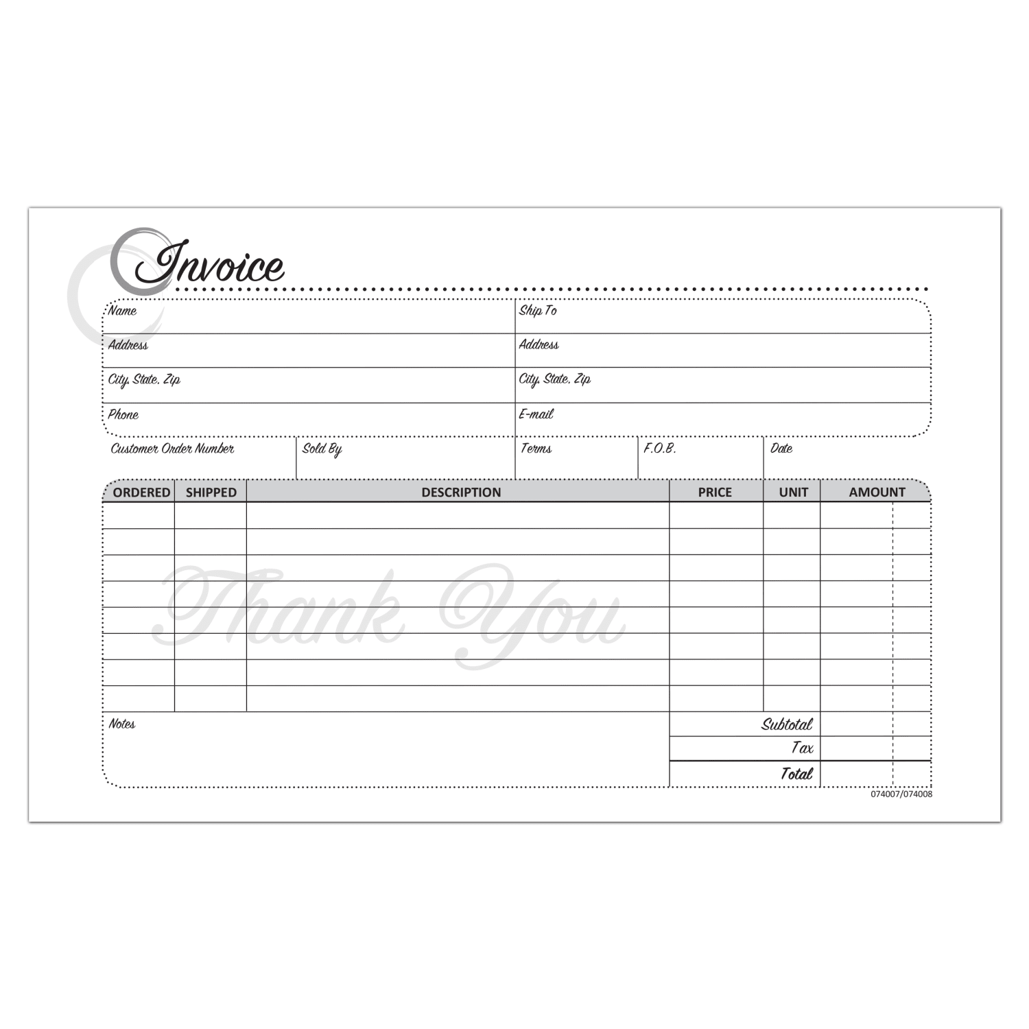 COSCO Service Invoice Form Book With Slip, 2-Part Carbonless, 5-3/8in x 8-1/2in, Artistic, Book Of 50 Sets - Image 3