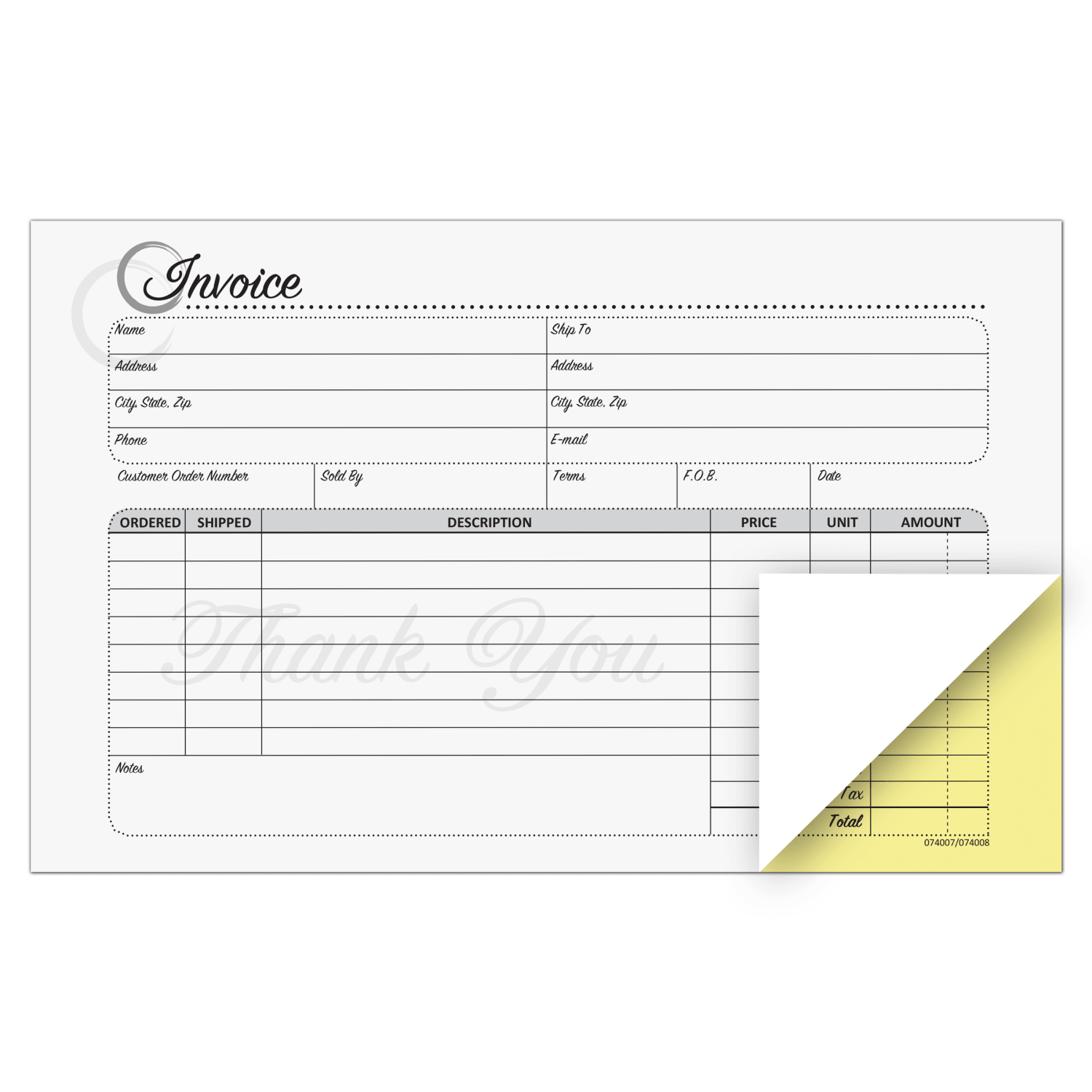 COSCO Service Invoice Form Book With Slip, 2-Part Carbonless, 5-3/8in x 8-1/2in, Artistic, Book Of 50 Sets - Image 4
