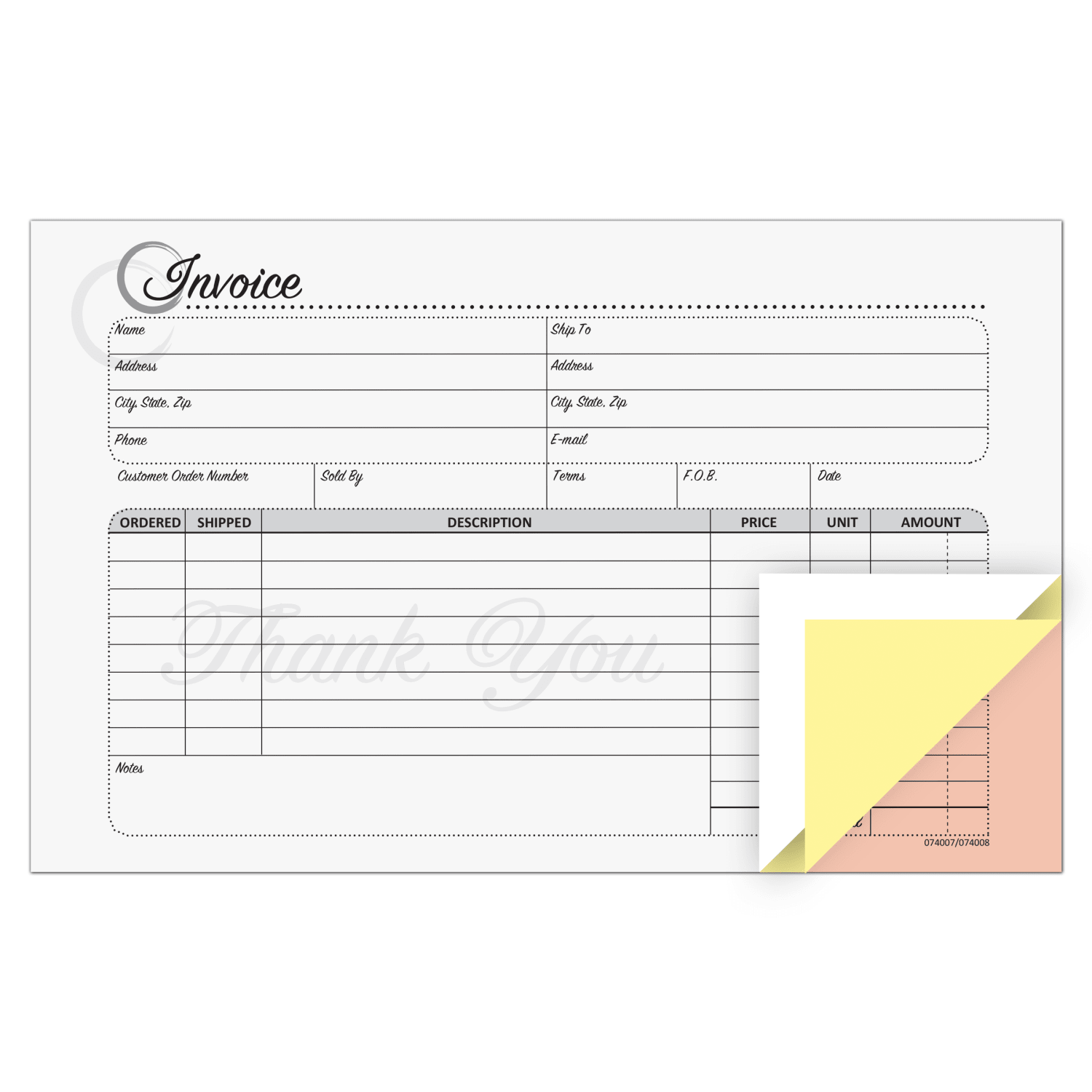 COSCO Service Invoice Form Book With Slip, 3-Part Carbonless, 5-3/8in x 8-1/2in, Artistic, Book Of 50 Sets - Image 4