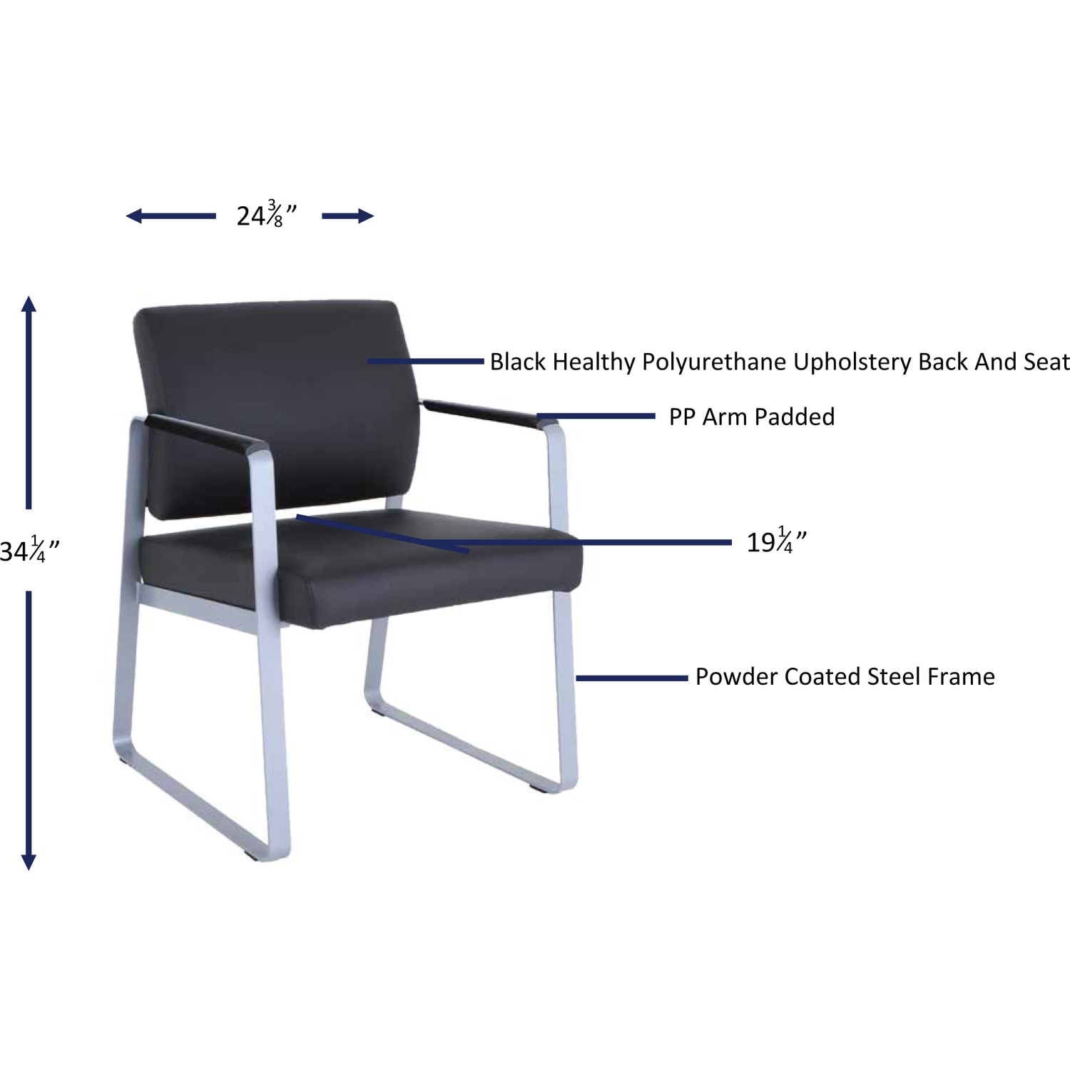 Lorell Healthcare Seating Guest Chair Black PopularChairscom