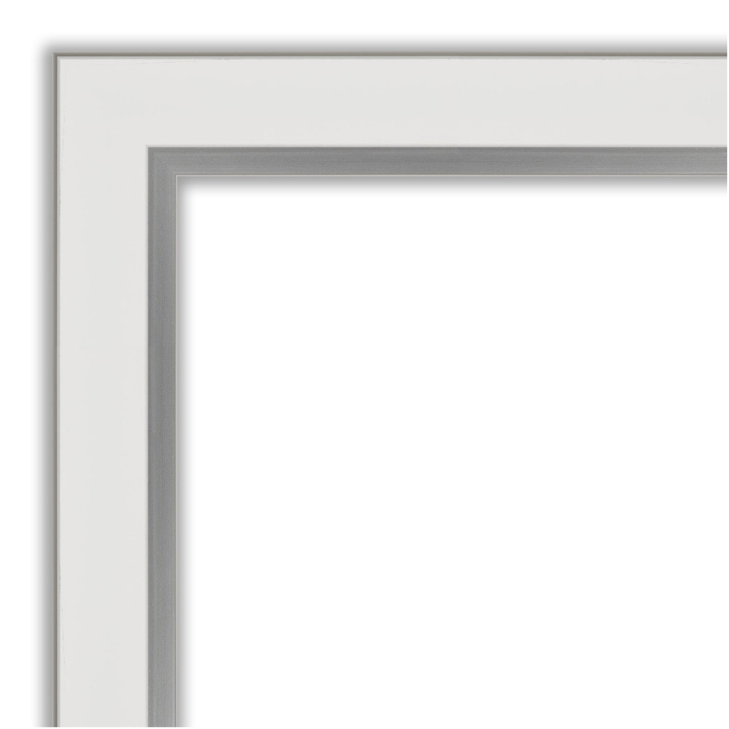Amanti Art Rectangular Non-Magnetic Cork Bulletin Board, Natural, 33in x 15in, Eva White Silver Narrow Plastic Frame - Image 5
