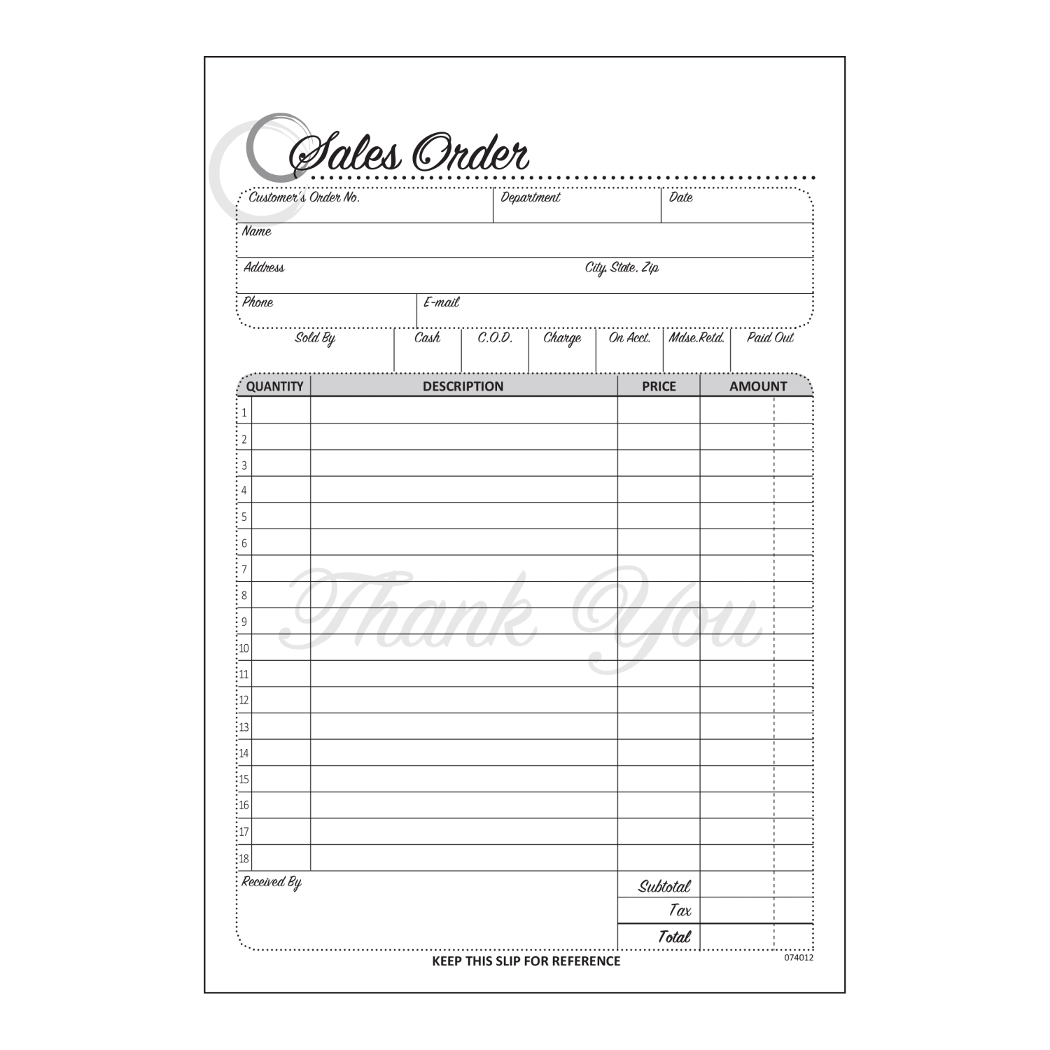 COSCO Sales Order Form Book With Slip, 2-Part Carbonless, 5-1/2in x 8-1/2in, Refined, Book Of 50 Sets - Image 3