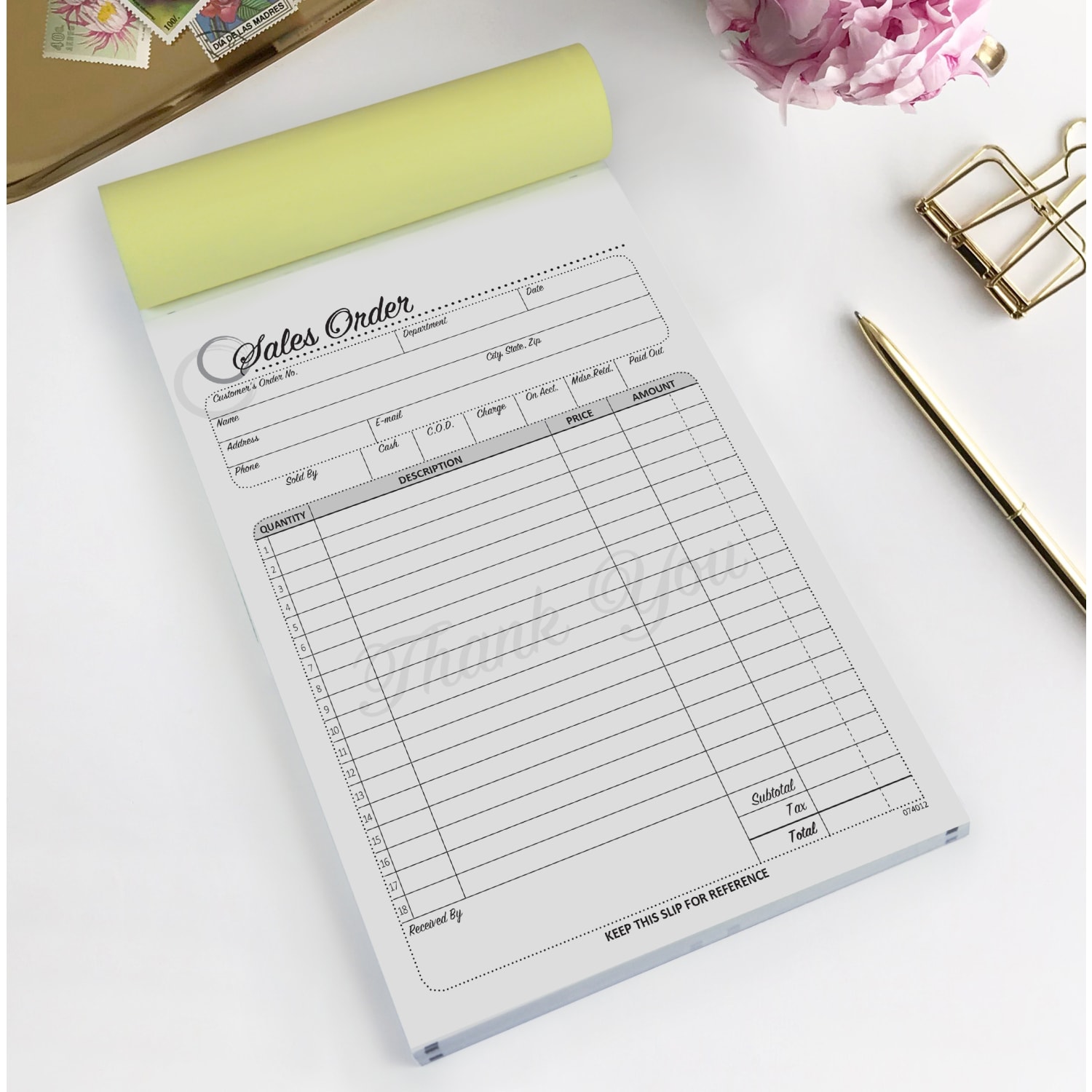 COSCO Sales Order Form Book With Slip, 2-Part Carbonless, 5-1/2in x 8-1/2in, Refined, Book Of 50 Sets - Image 5