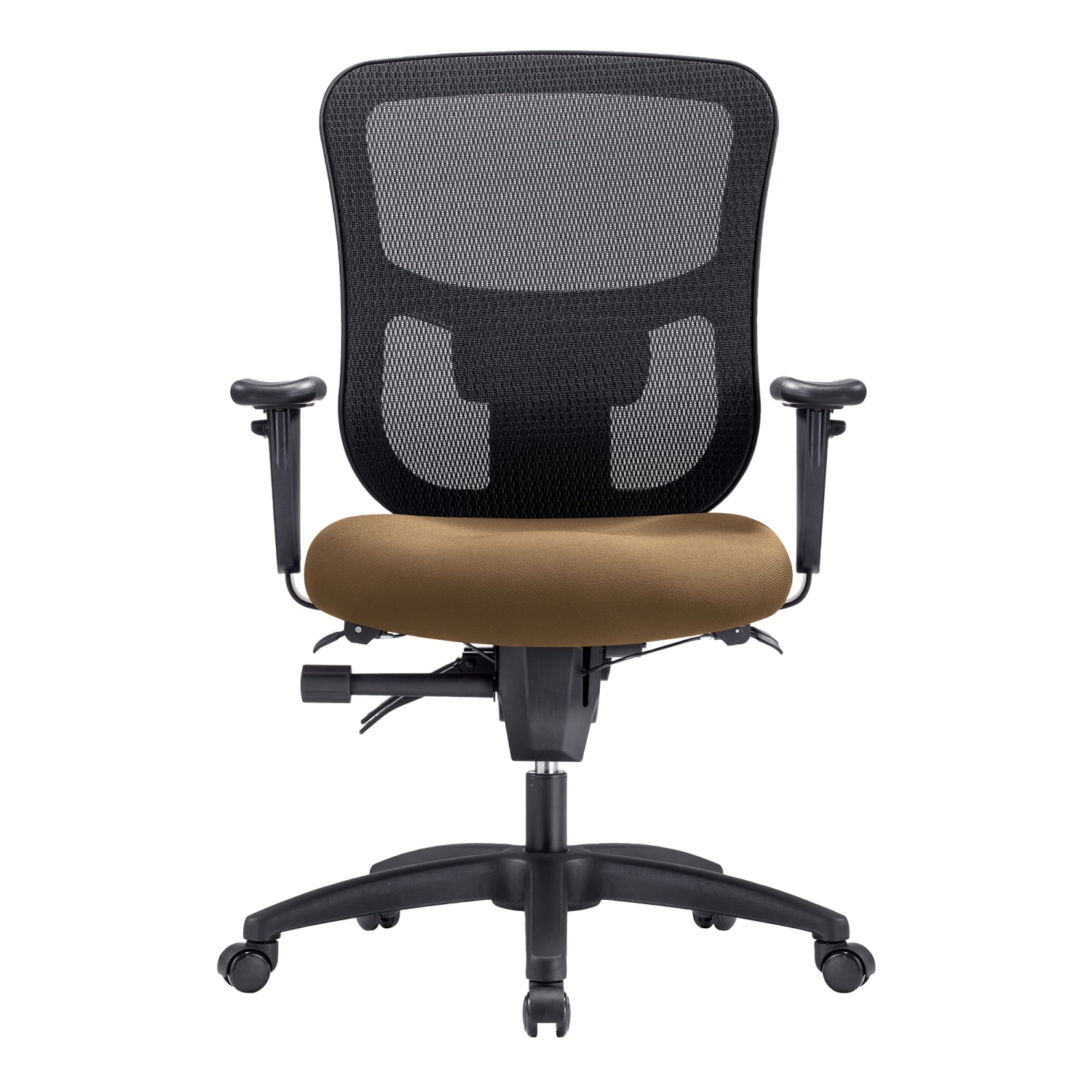WorkPro 9500XL Series Big & Tall Ergonomic Mesh/Premium Fabric Mid-Back Chair, Black/Beige, BIFMA Compliant - Image 3