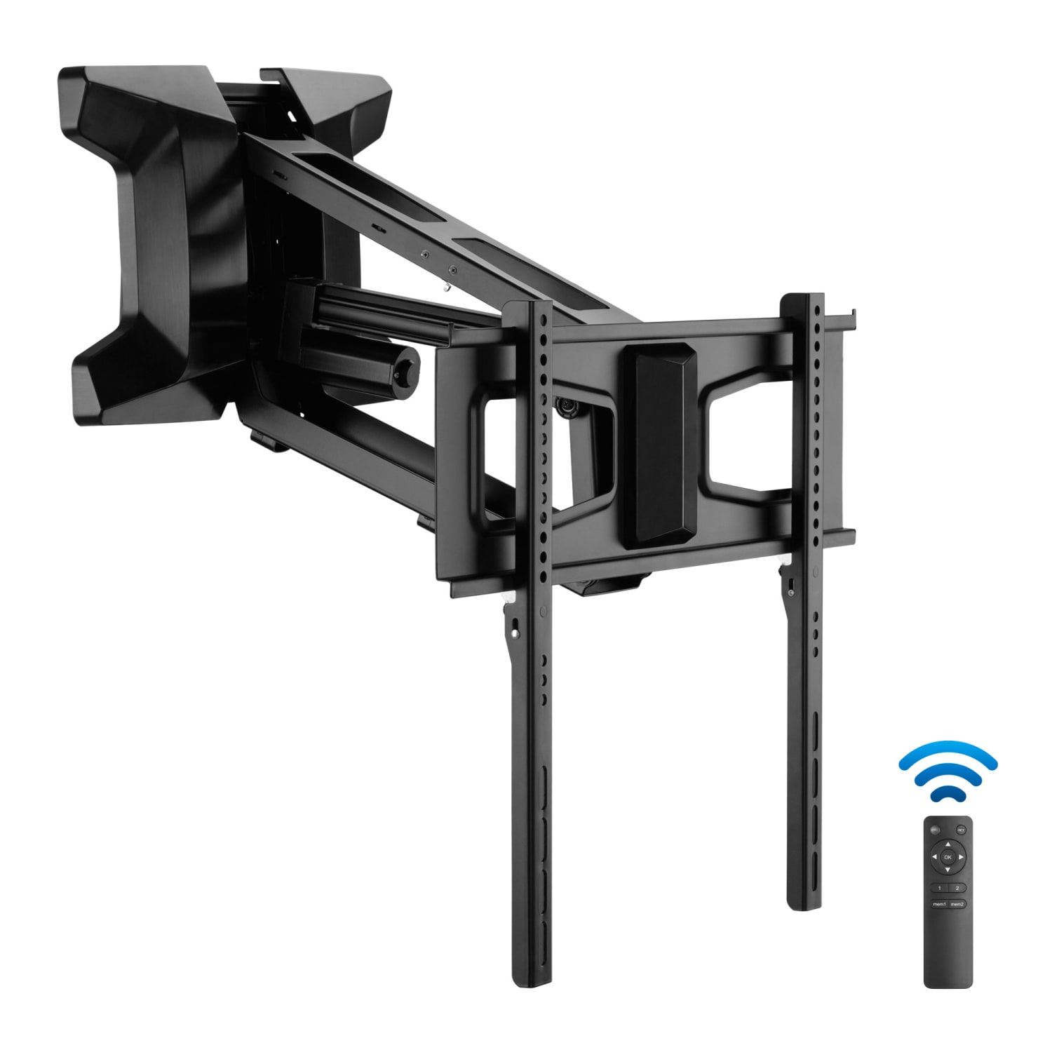 Mount-It! MI-386 Motorized Fireplace TV Wall Mount For Screens 30 To 70in, 71inH x 13inW x 18inD, Black - Image 3