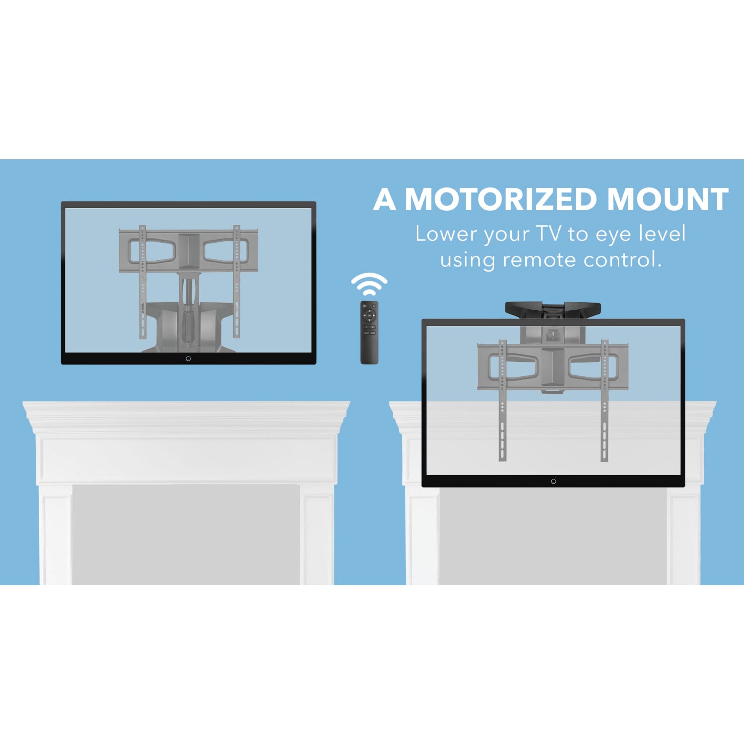 Mount-It! MI-386 Motorized Fireplace TV Wall Mount For Screens 30 To 70in, 71inH x 13inW x 18inD, Black - Image 5