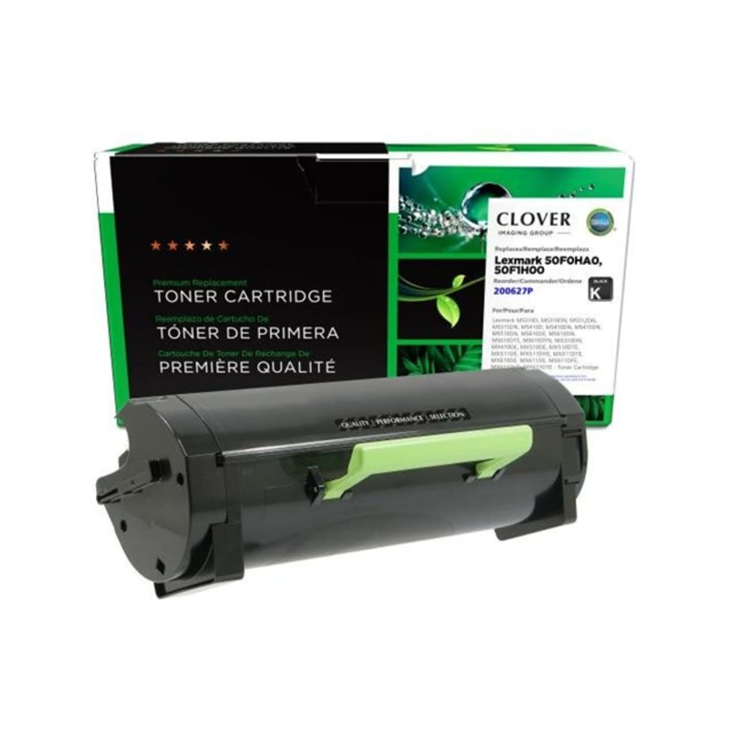 CIG Clover Imaging Group Premium Remanufactured Black High Yield Toner Cartridge Replacement For Lexmark 500, 50F0HA0