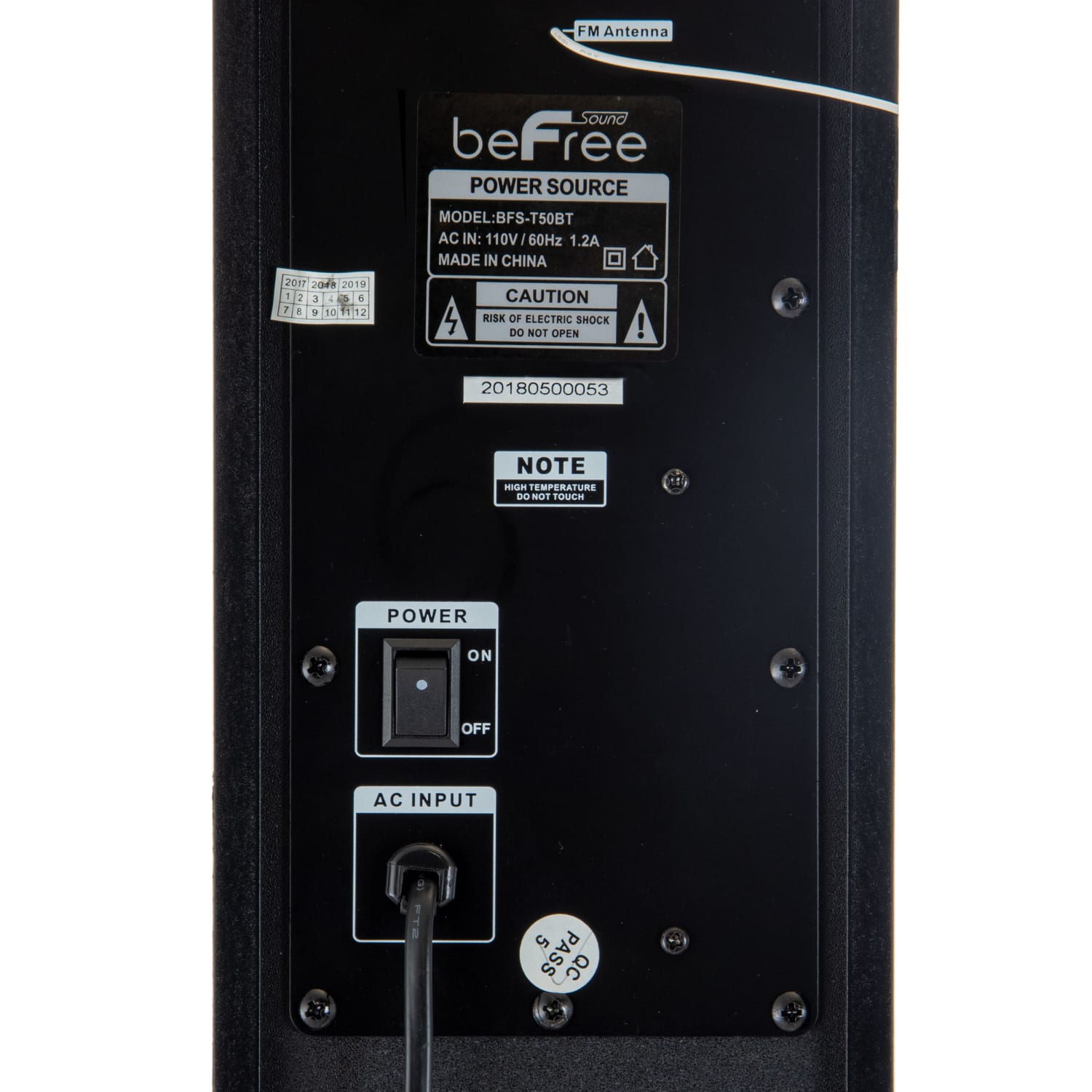 BeFree Sound 90W Bluetooth Tower Speaker With 5-1/8in Subwoofer, Black, 99595895M - Image 4