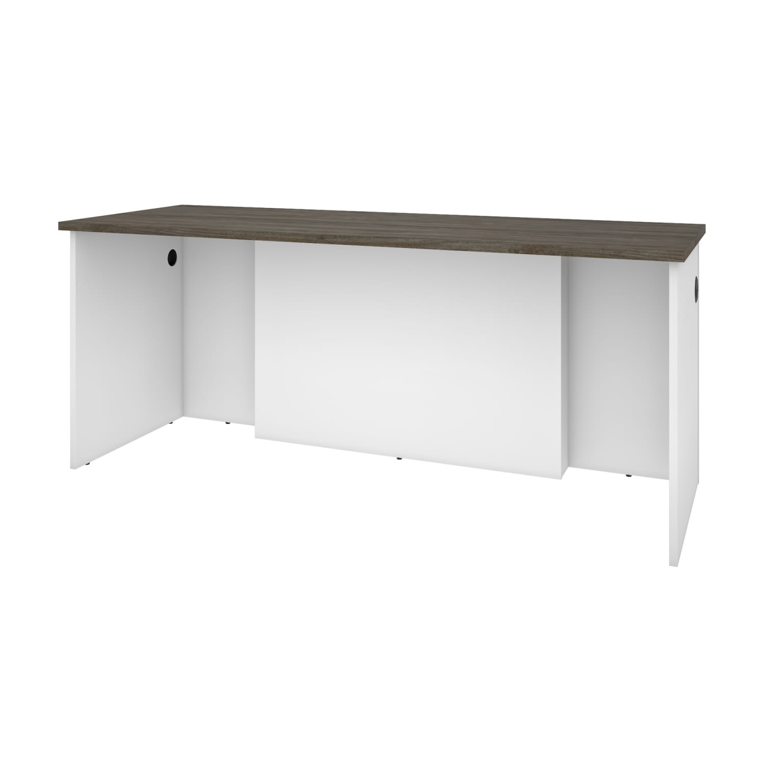 Bestar Norma 71inW Computer Desk Shell, Walnut Gray/White - Image 3