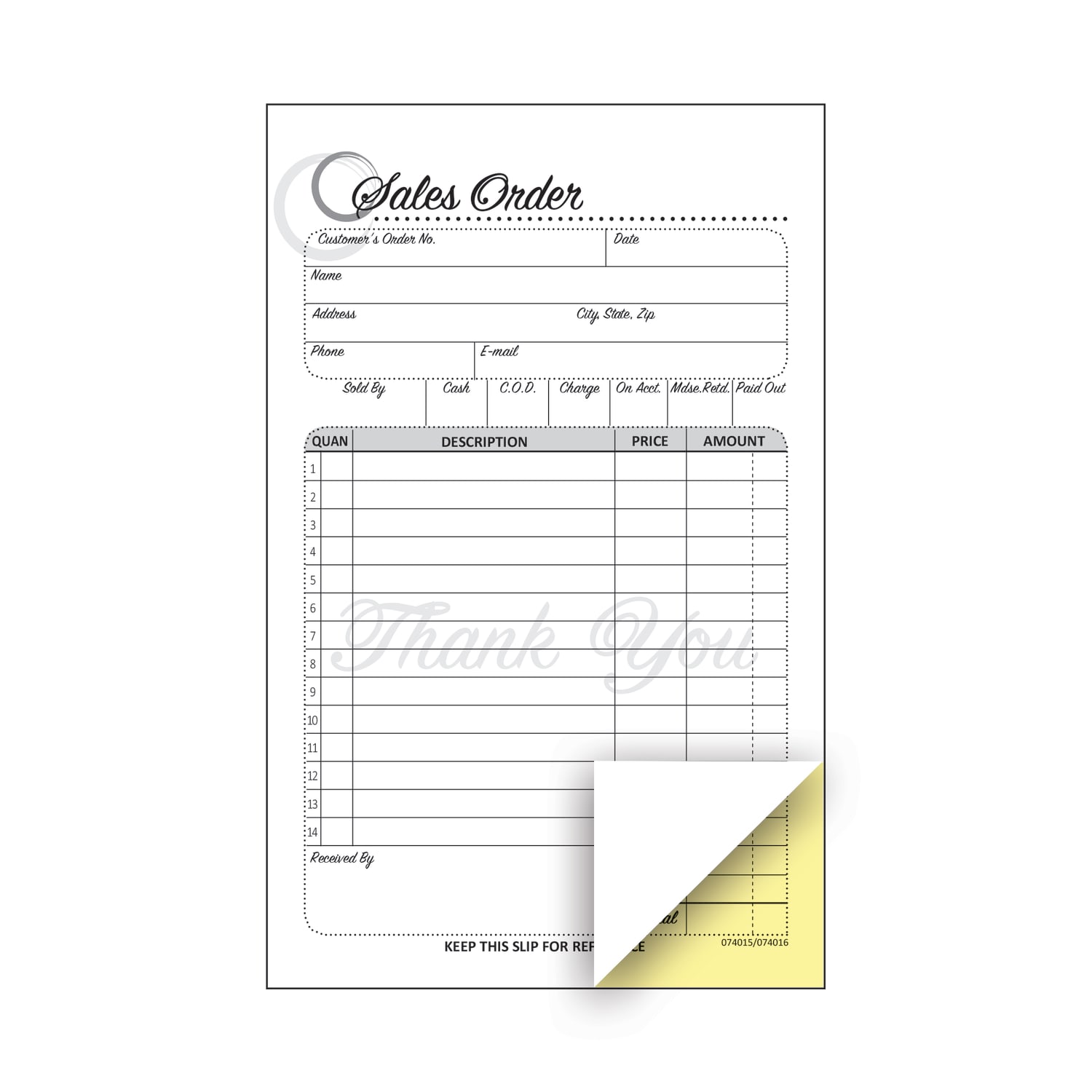 COSCO Sales Order Form Book With Slip, 2-Part Carbonless, 4-1/4in x 7-1/4in, Artistic, 50 Sets - Image 4