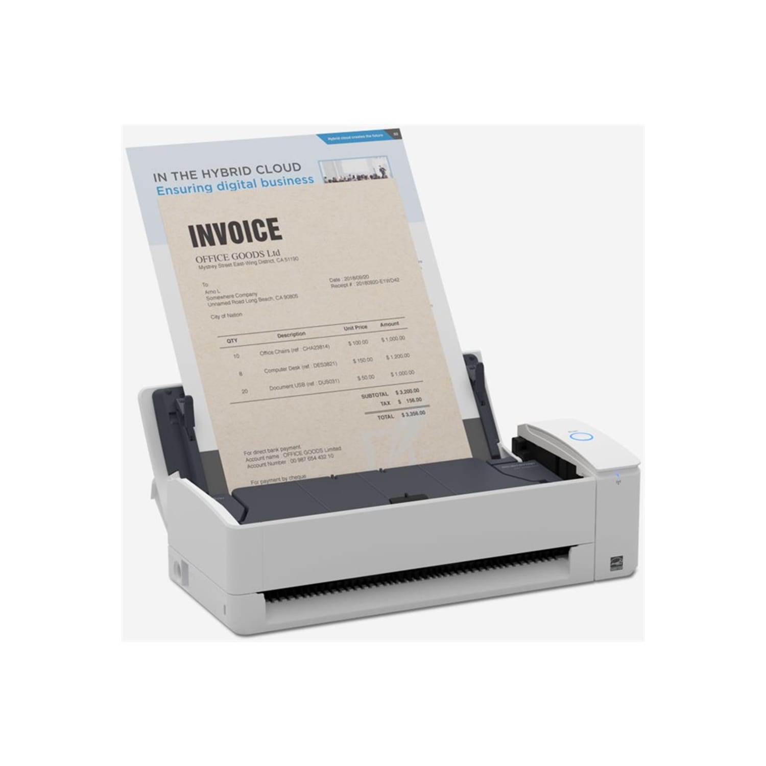 Fujitsu ScanSnap iX1300 - Document scanner - Dual CIS - Duplex -  - 600 dpi x 600 dpi - up to 30 ppm (mono) / up to 30 ppm (color) - ADF (20 sheets) - Wi-Fi, USB 3.2 Gen 1x1 - TAA Compliant - Image 4