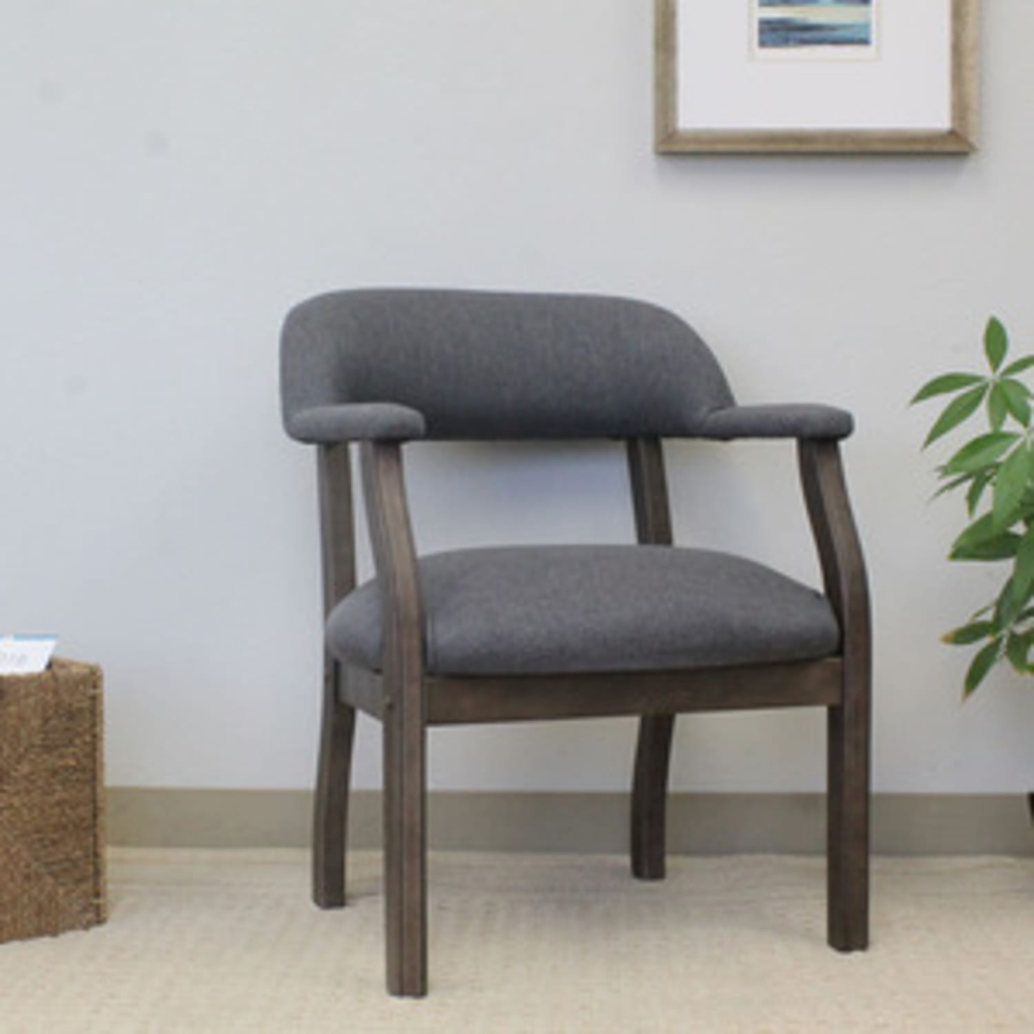 Boss Office Products Traditional Guest Chair, Slate Gray/Brown - Image 9